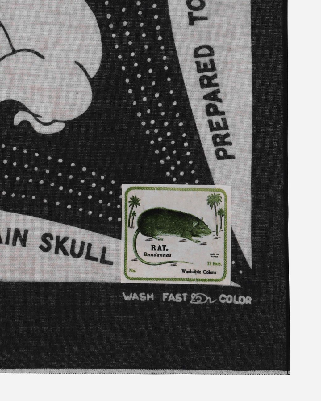 Kapital White Fastcolor Selvedge Bandana (Rainskull No No Cry) for men