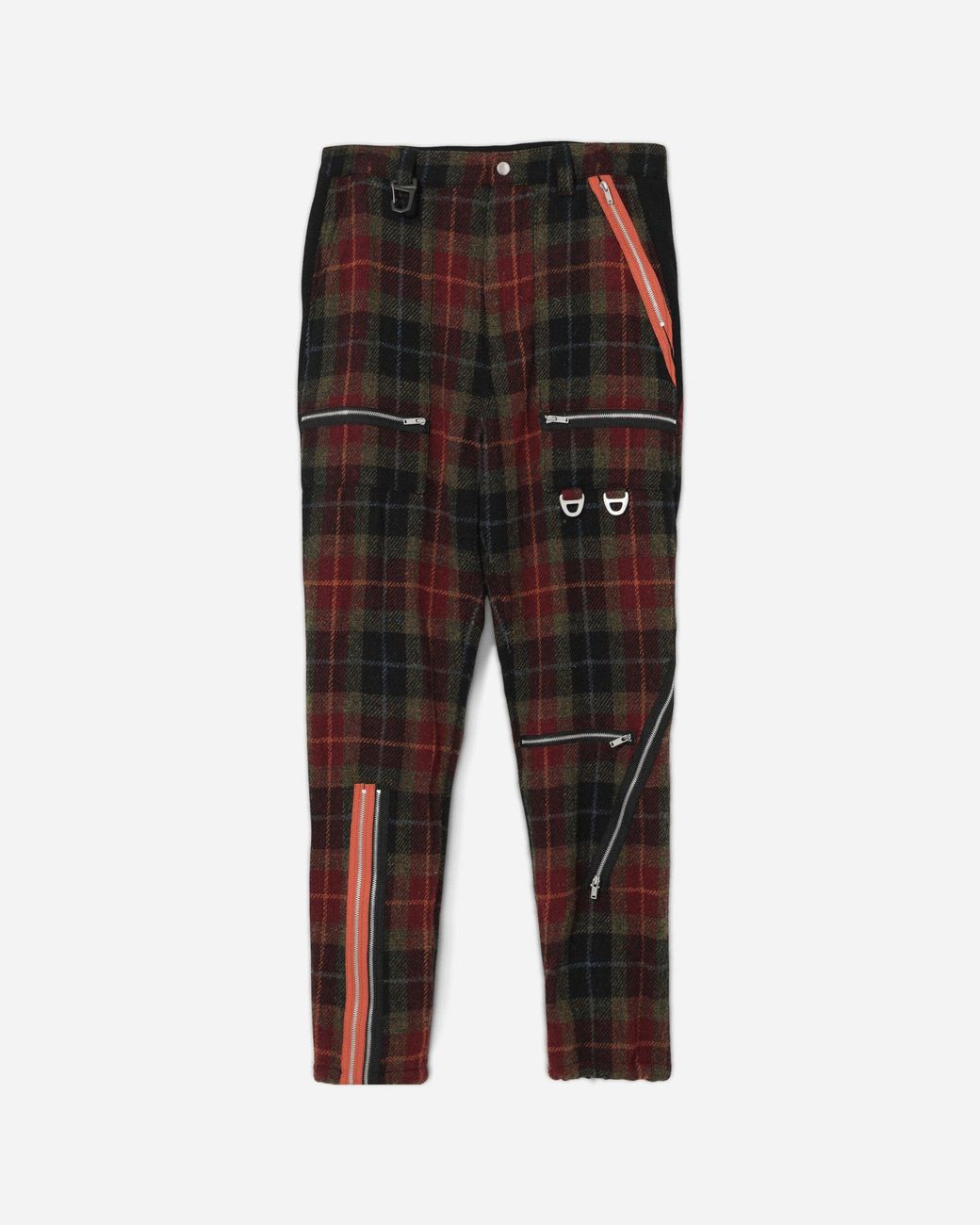 Undercover Multicolor Men S Harris Tweed Wool Zip Pants Bordaux for men