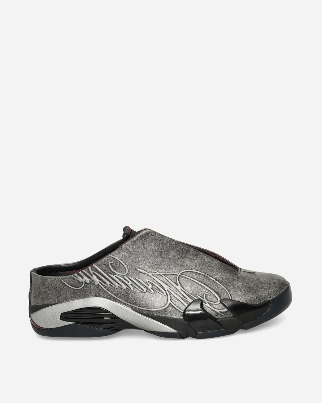 Nike Gray Mowalola Air Jordan 14 Retro Mules / Metallic Silver for men