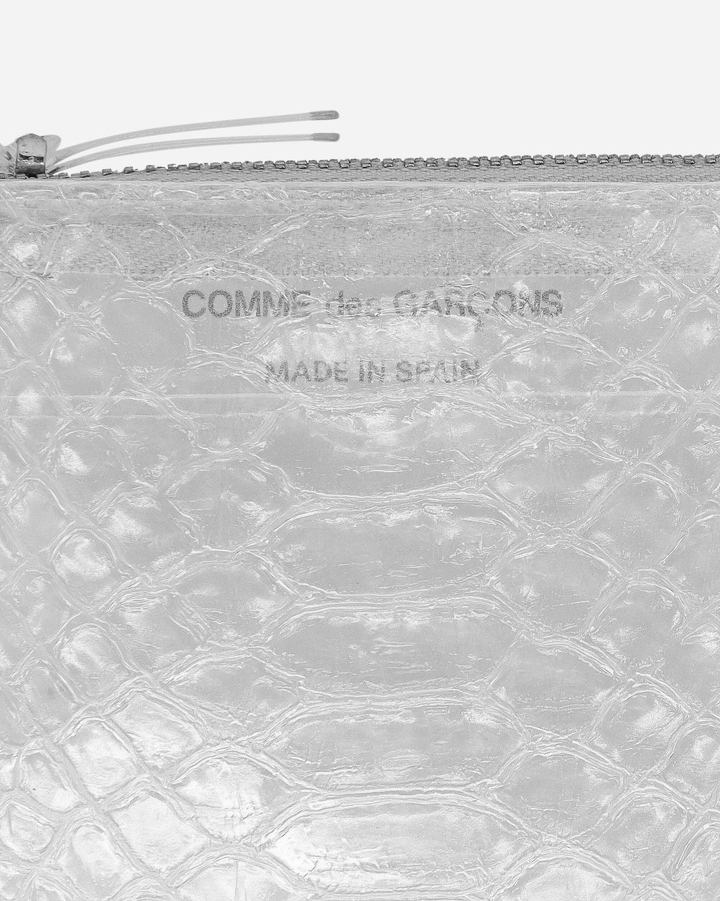 Comme des Garçons White Transparent Snake Zip Pouch Clear for men
