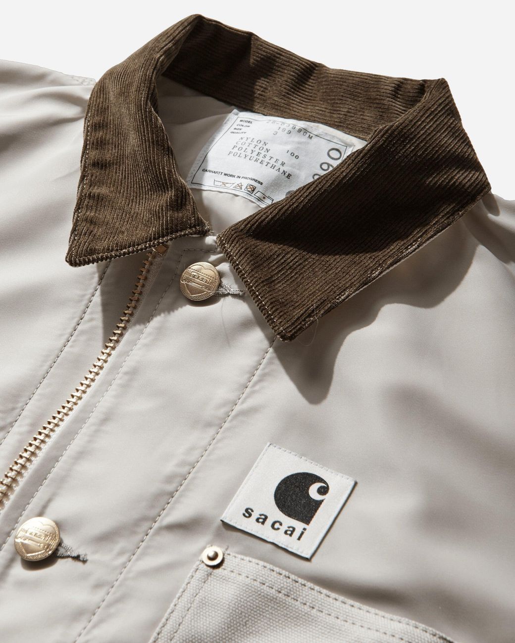Sacai Carhartt Wip Nylon Twill X Duck Blouson Ivory in Natural for