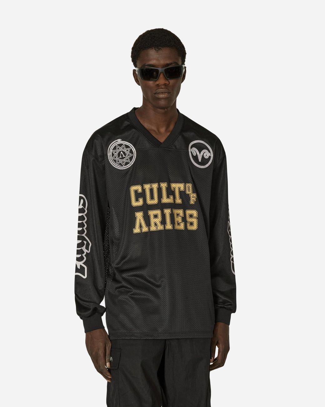 トップス Cult Leader Airtex L/S T CULT of ARIES Cult Leader Airtex LS Tee Black – Aries