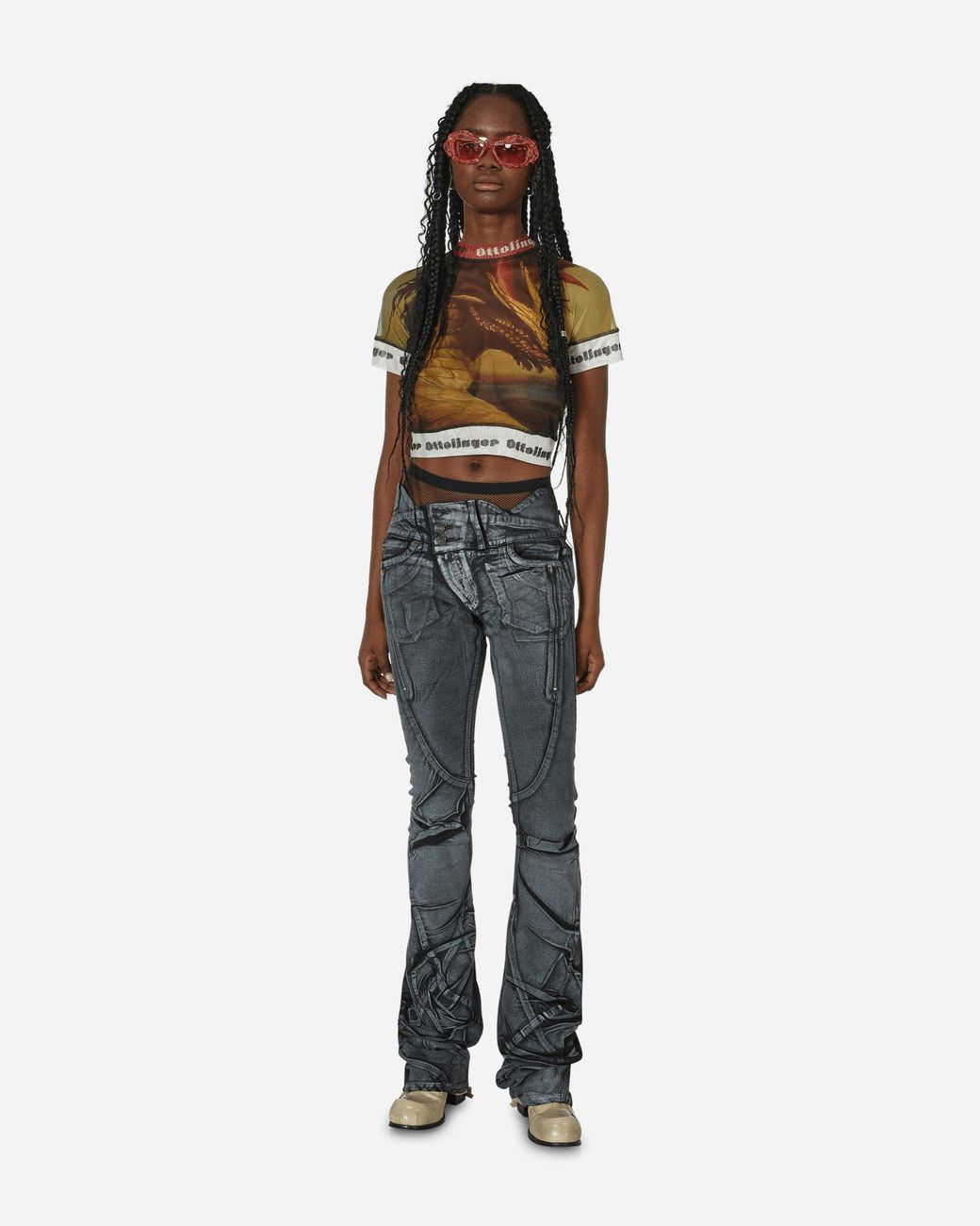 OTTOLINGER Slam Jam Mesh T-Shirt Mustard in Yellow | Lyst