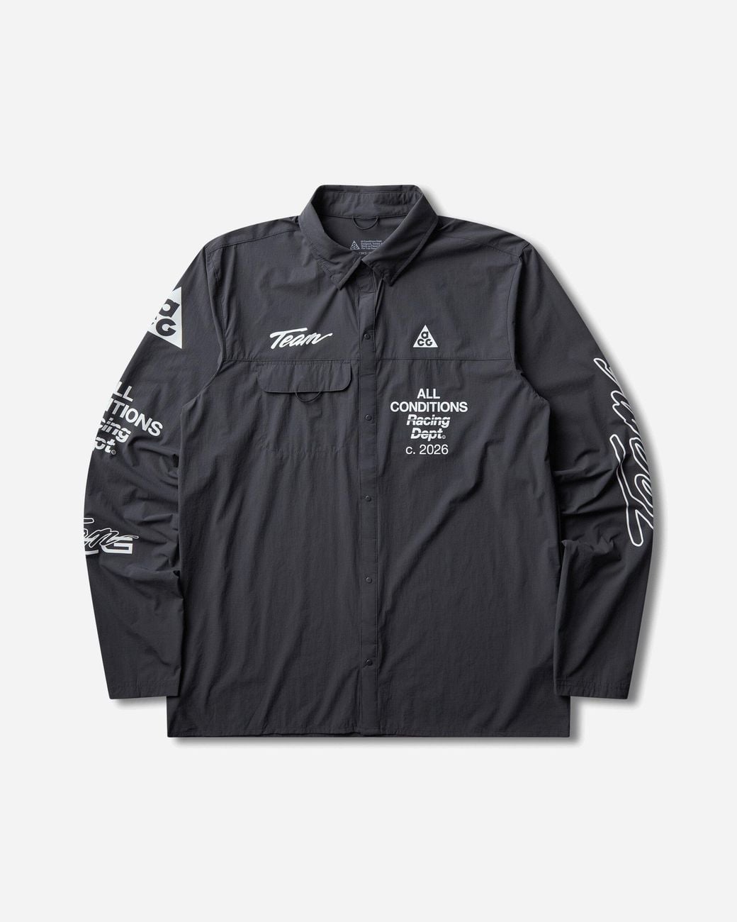 Nike Black Men S Acg Aireez Uv Protection Longsleeve Top Dark Smoke Grey / White for men