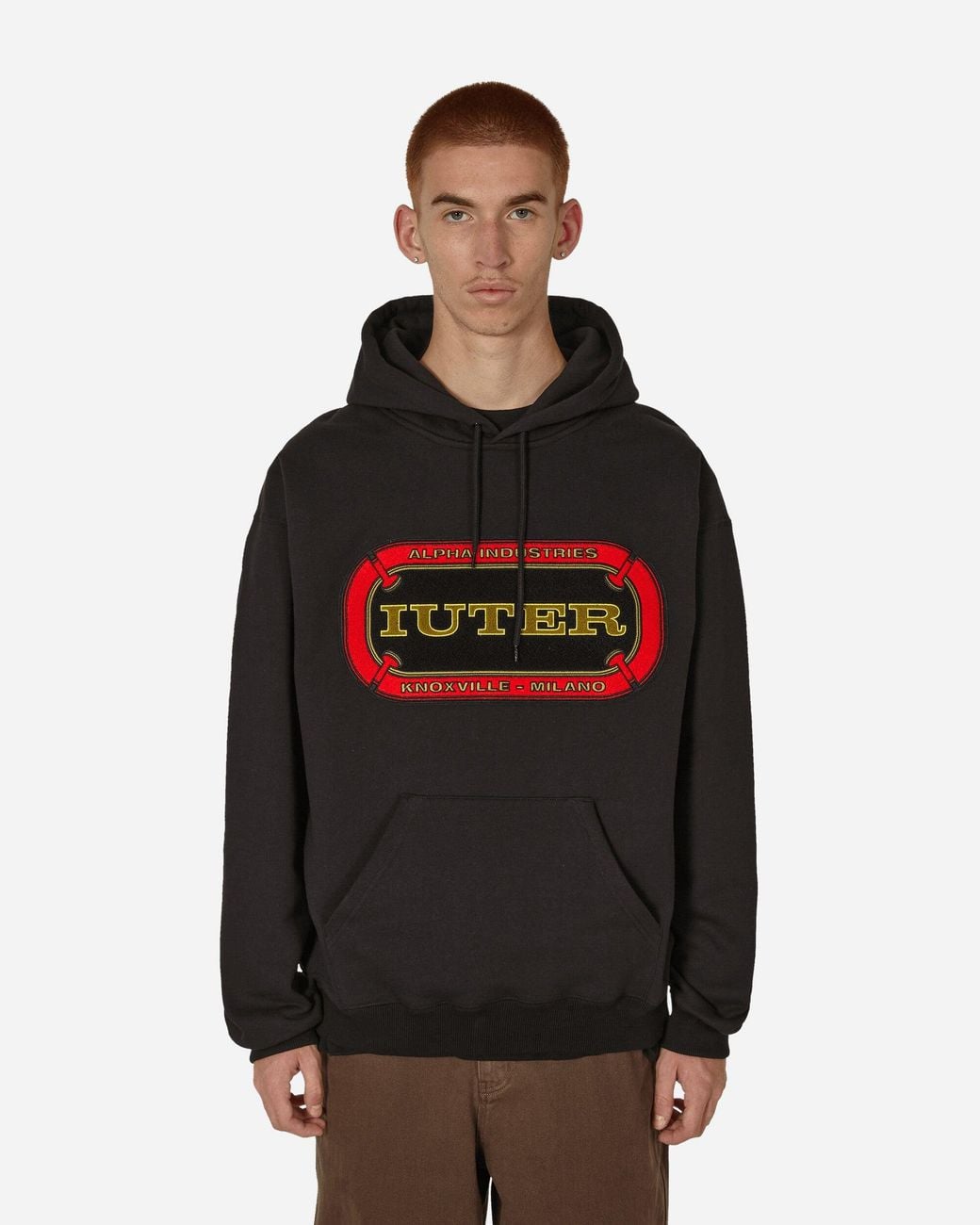 Iuter Black Alpha Industries Mat Hoodie for men