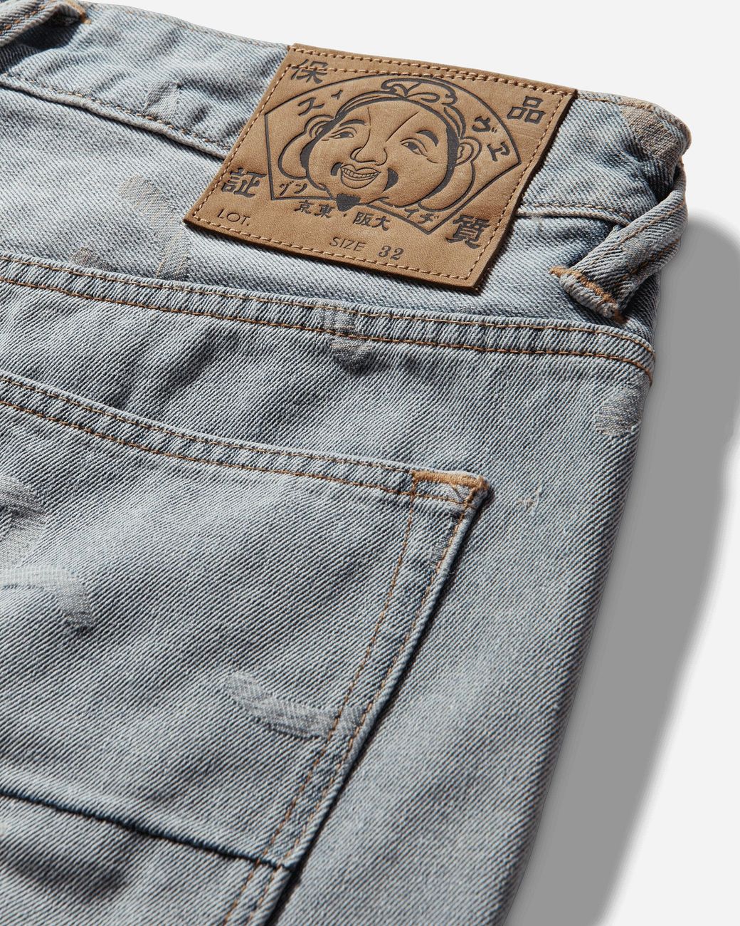 Evisu Blue Men S All-over Seagull Jacquard Denim Shorts Indigo for men