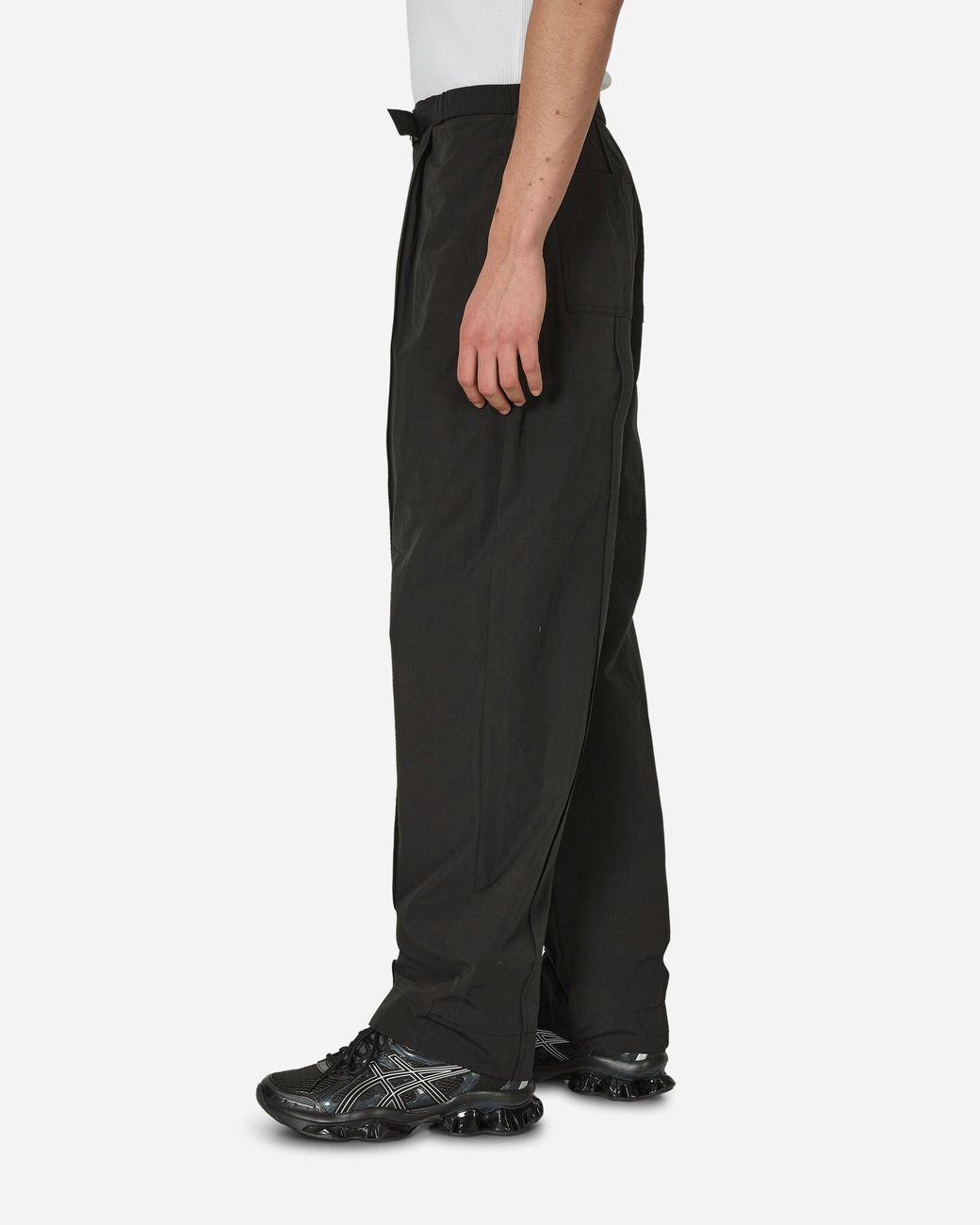 Amomento Belted Tuck Banding Pants in Black for Men | Lyst