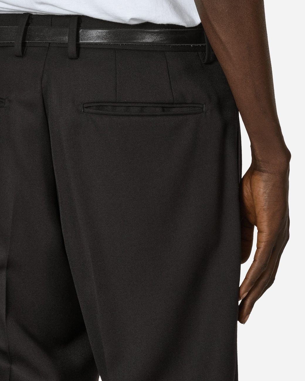 Wacko Maria Dormeuil Double Pleated Trousers in Black for Wacko Maria Dormeuil Double Pleated Trousers in Black for