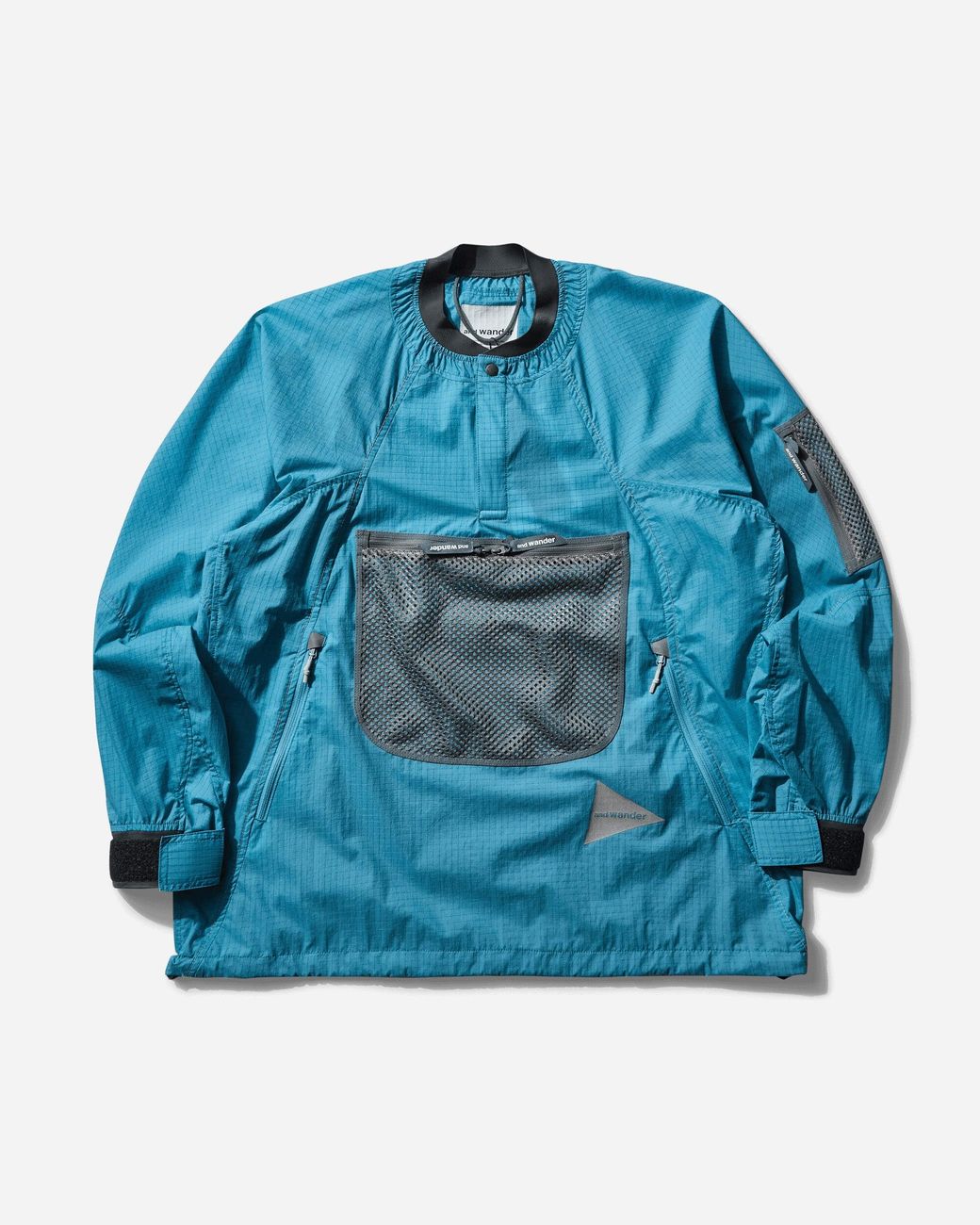 ウェア and wander breath rip pullover jacket S and wander Breath Rip Pullover Jacket Light in Blue for Men