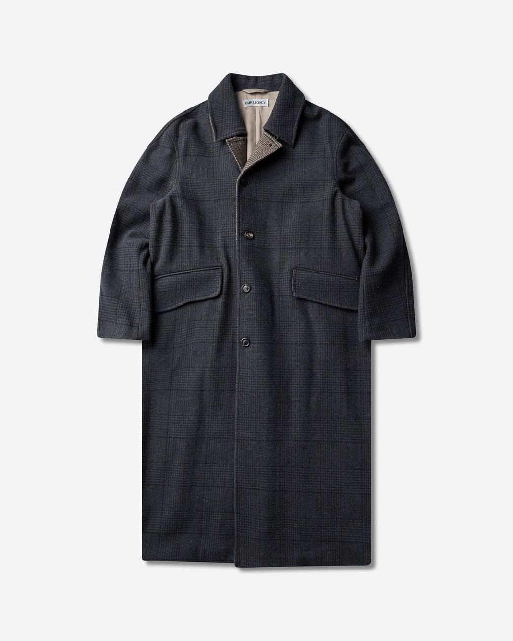 Our Legacy Black S Collapse Carcoat Bishop Check for men