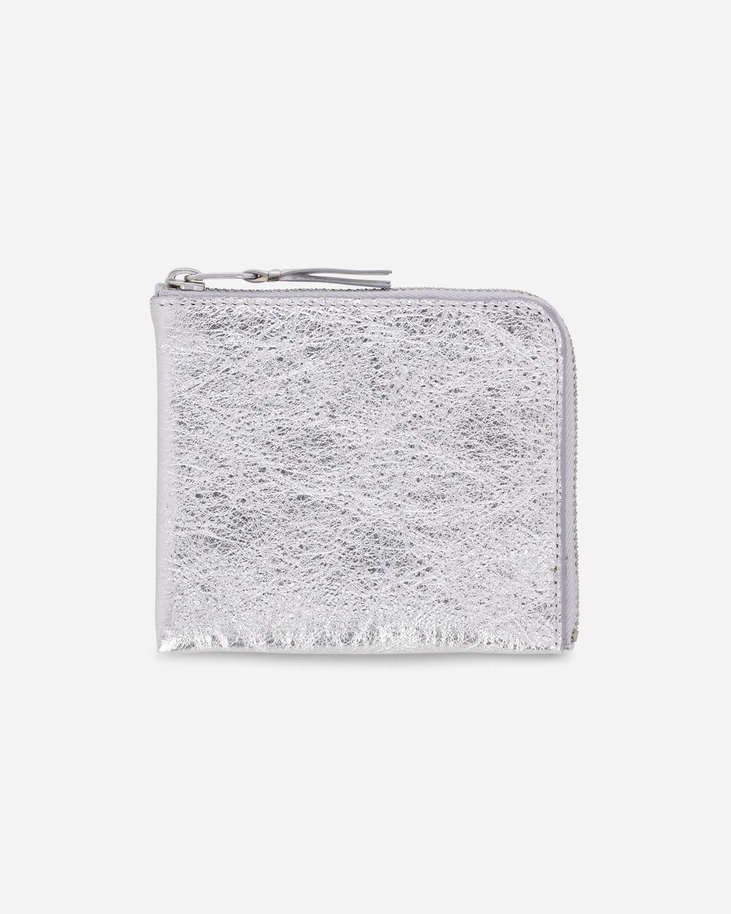 Comme des Garçons White Silver Line Zip Around Wallet Silver for men