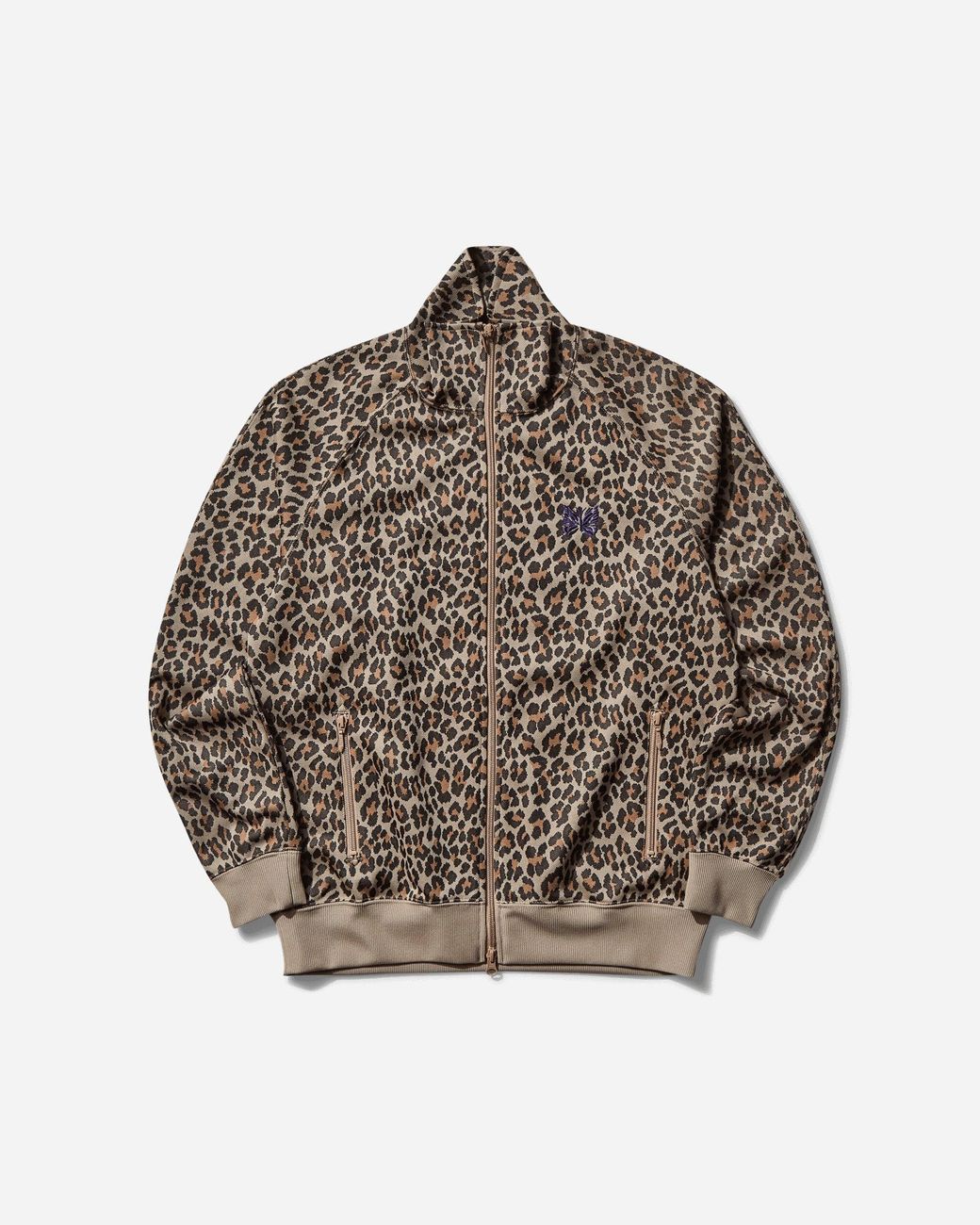 Needles Men S Poly Jacquard Track Jacket Leopard in Brown for Men