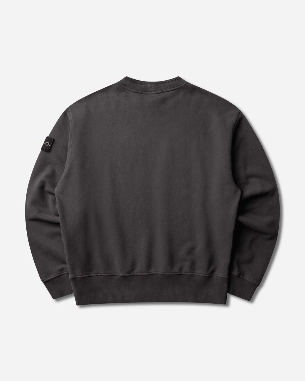 Stone Island Black Organic Cotton Fleece Crewneck Sweatshirt Lead for men