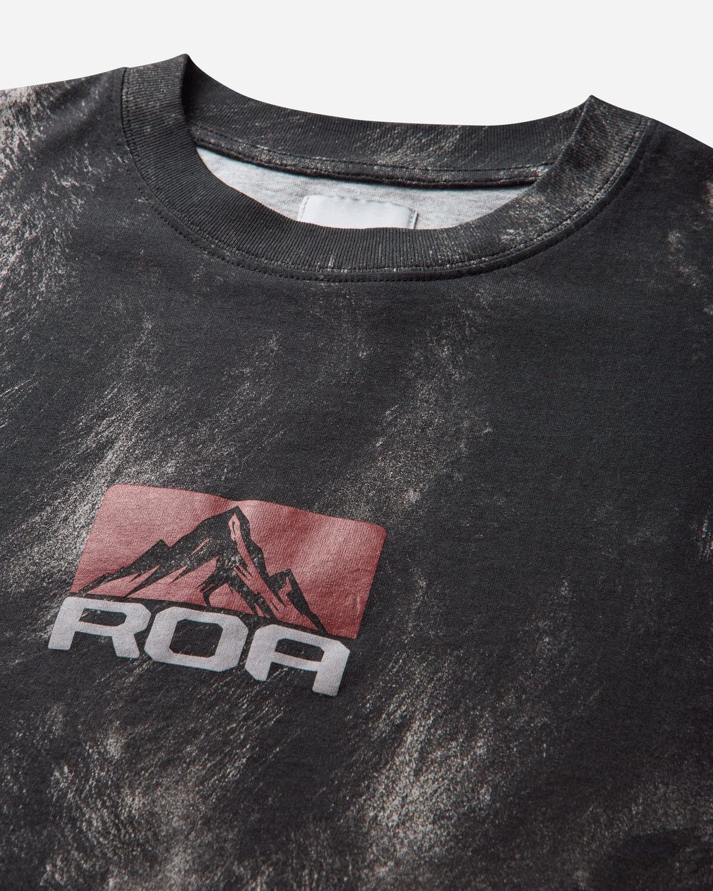 Roa Black Fuzzy Print Long Sleeve T-Shirt Fuzzy for men
