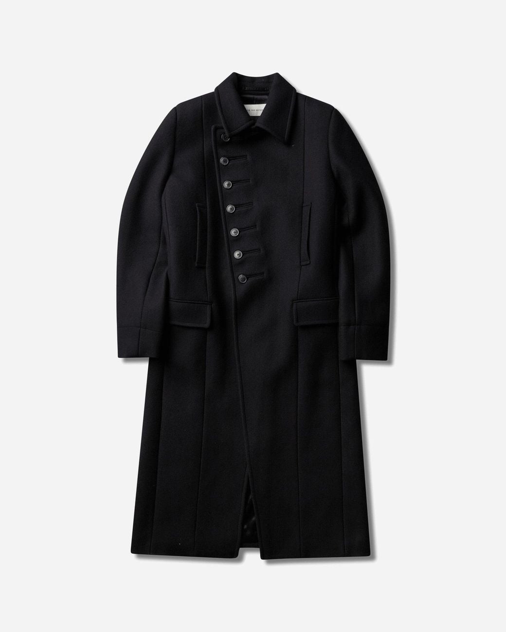 Dries Van Noten Black Men S Fitted Wool Coat for men