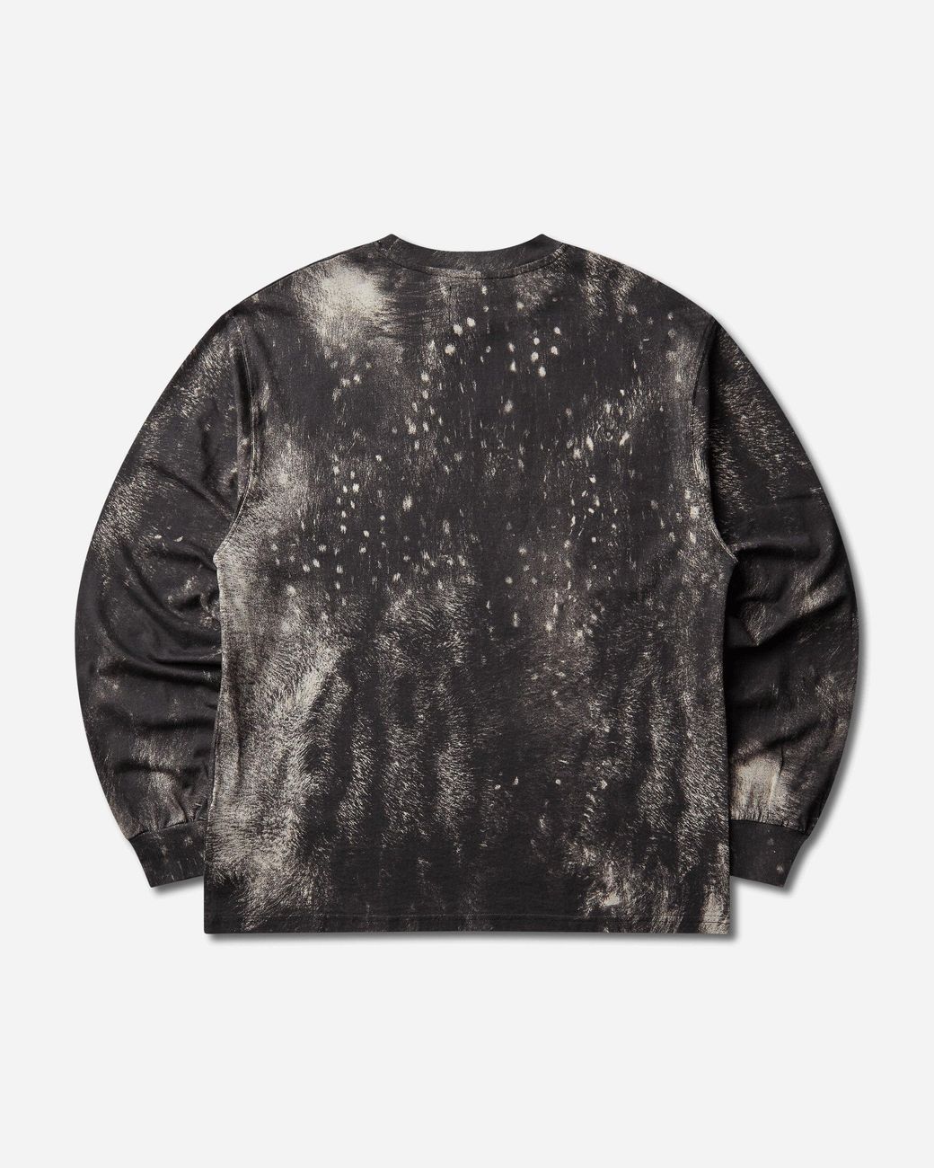 Roa Black Fuzzy Print Long Sleeve T-Shirt Fuzzy for men