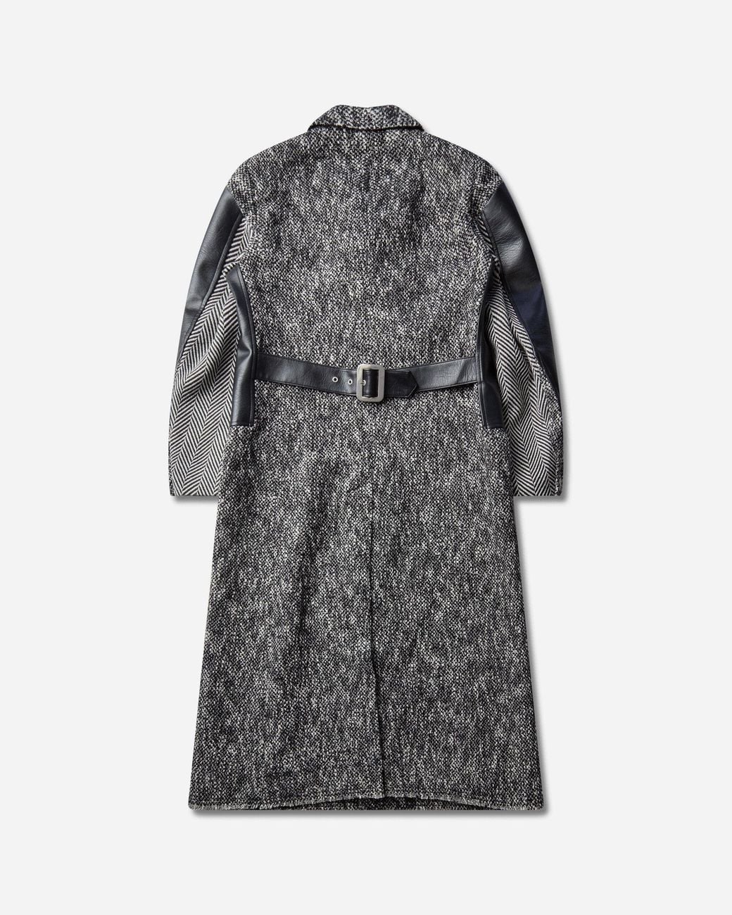 Junya Watanabe Gray S Hybrid Biker Docking Tweed Long Coat Heather for men