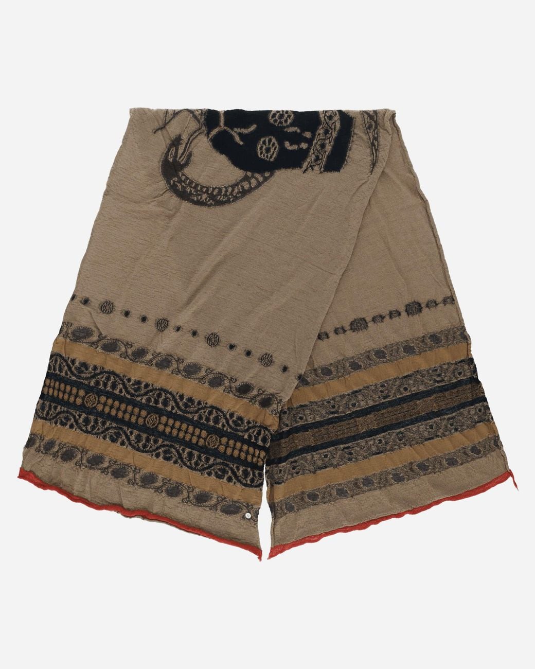 Kapital Natural Fulling Wool Scarf (Coptic Skull) for men