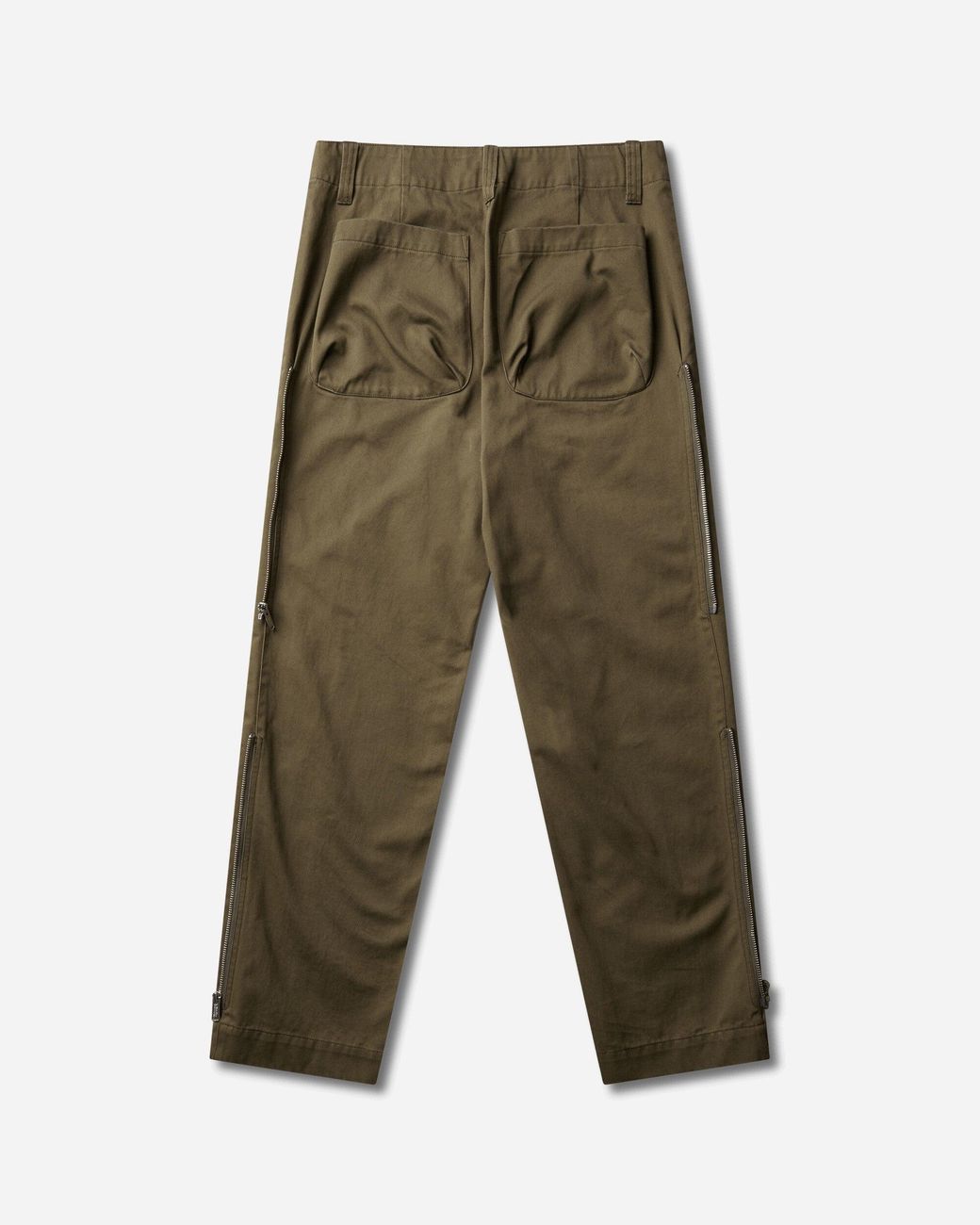 Undercover Green Men S Side Zipper Cotton Chino Pants Khaki for men