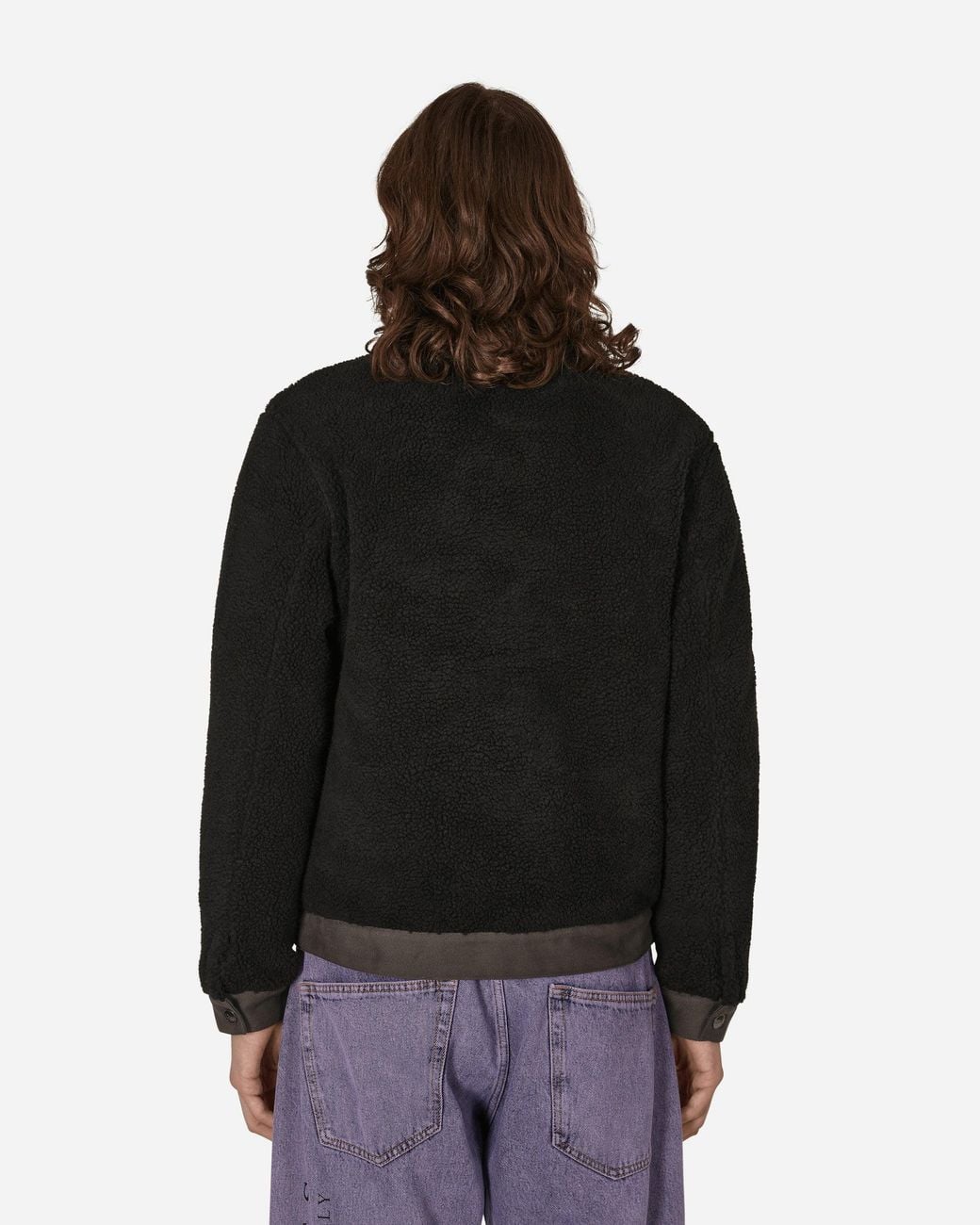 Dime Black Sherpa Denim Jacket for men