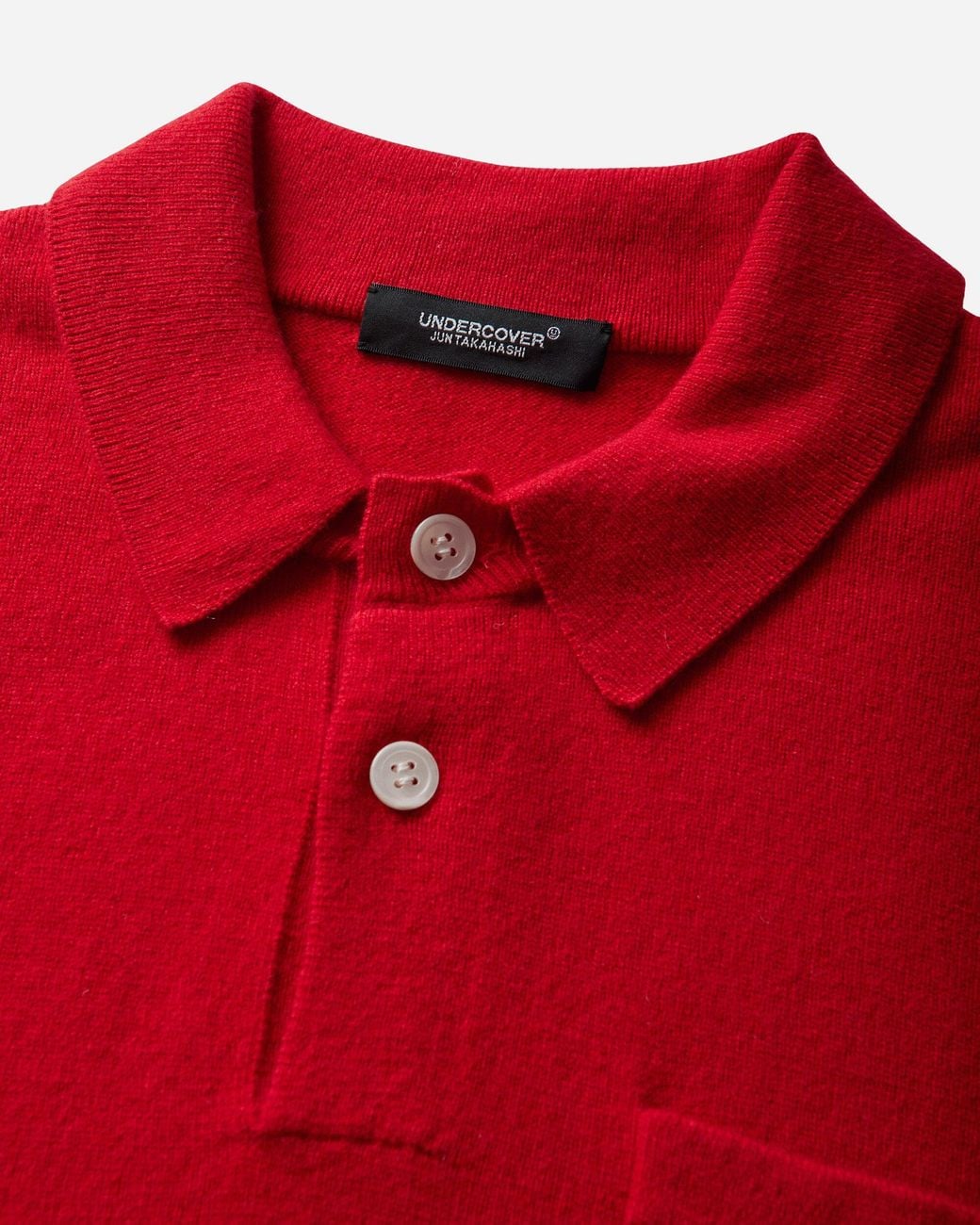 Undercover Red S Wool Polo Sweater for men