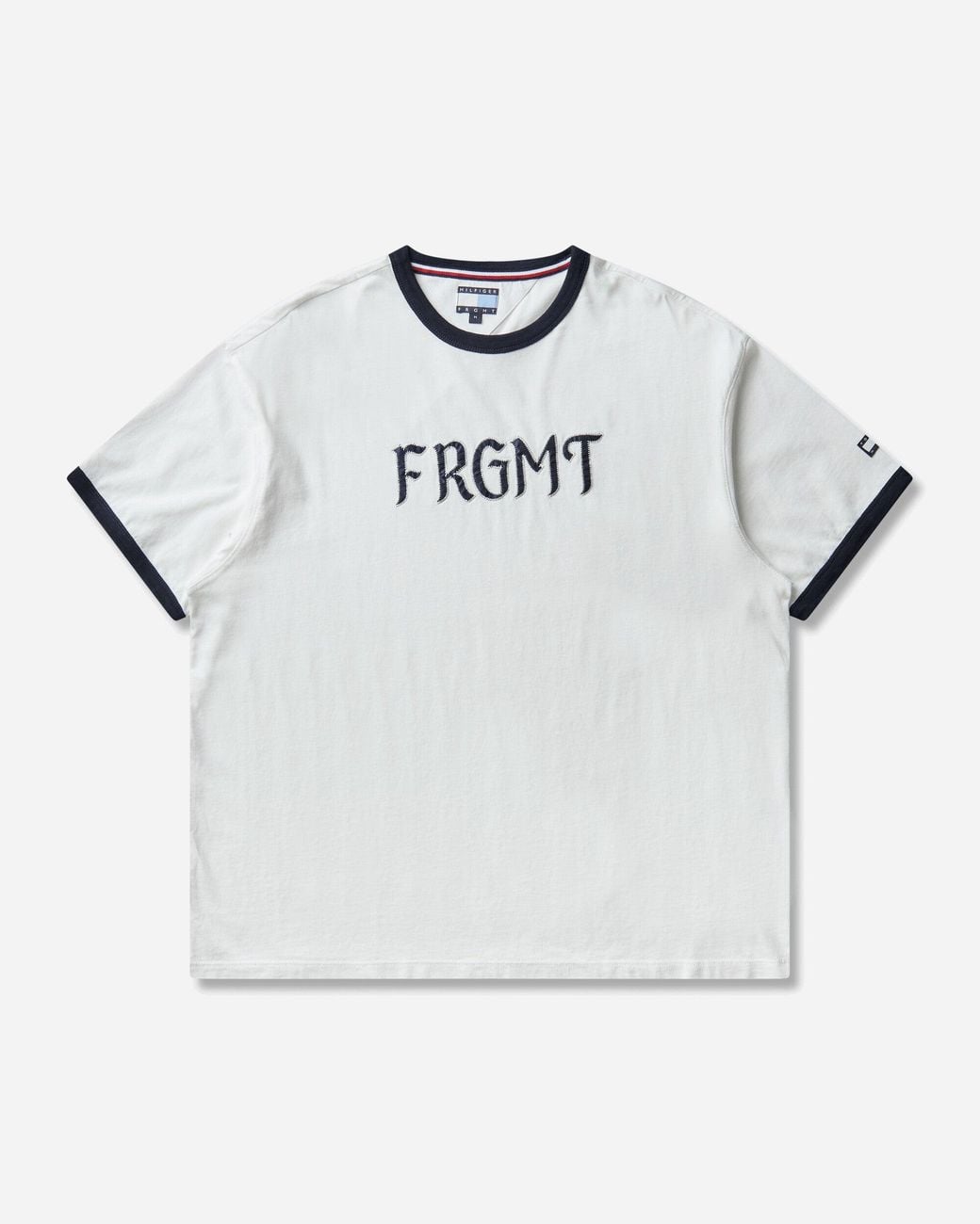 Tommy Hilfiger Gray Men S Frgmt Logo Ringer T-shirt Ecru for men