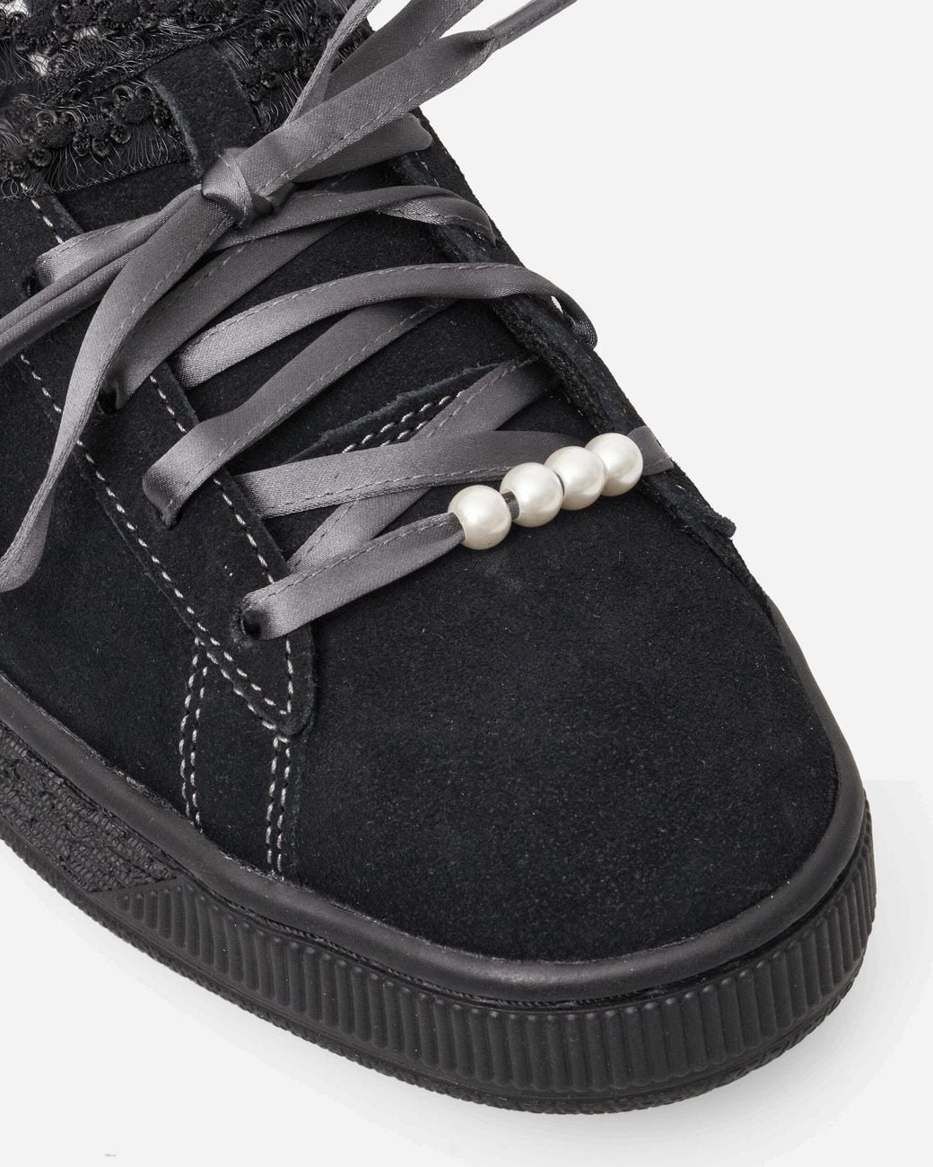PUMA Black Women S Suede Bloom Sneakers / Slate Sky