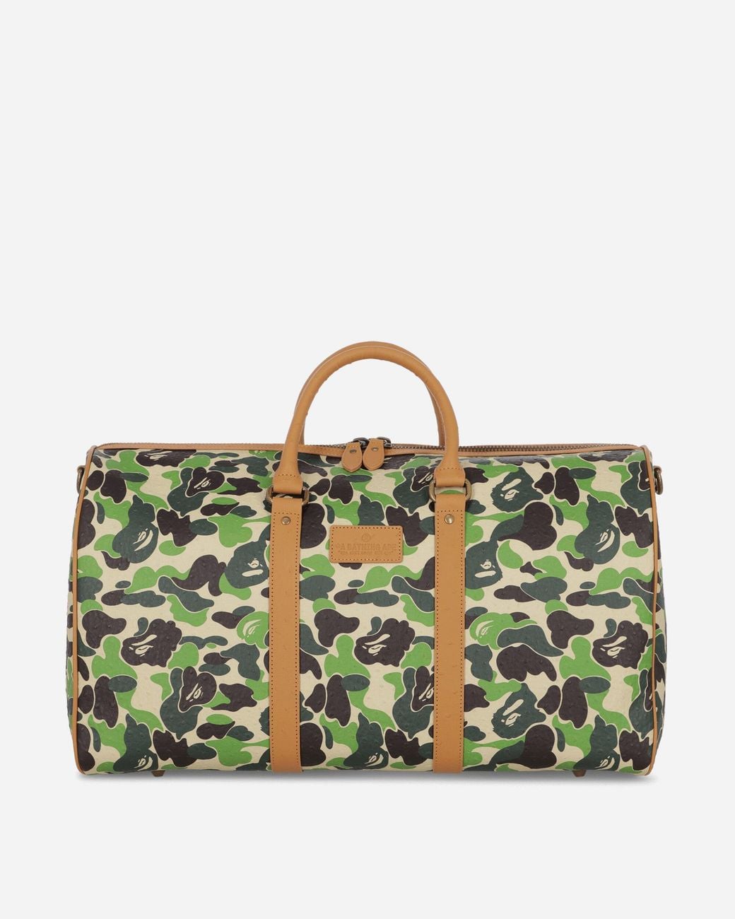A Bathing Ape Abc Camo Pu Ostrich Boston Bag in Green for Men | Lyst