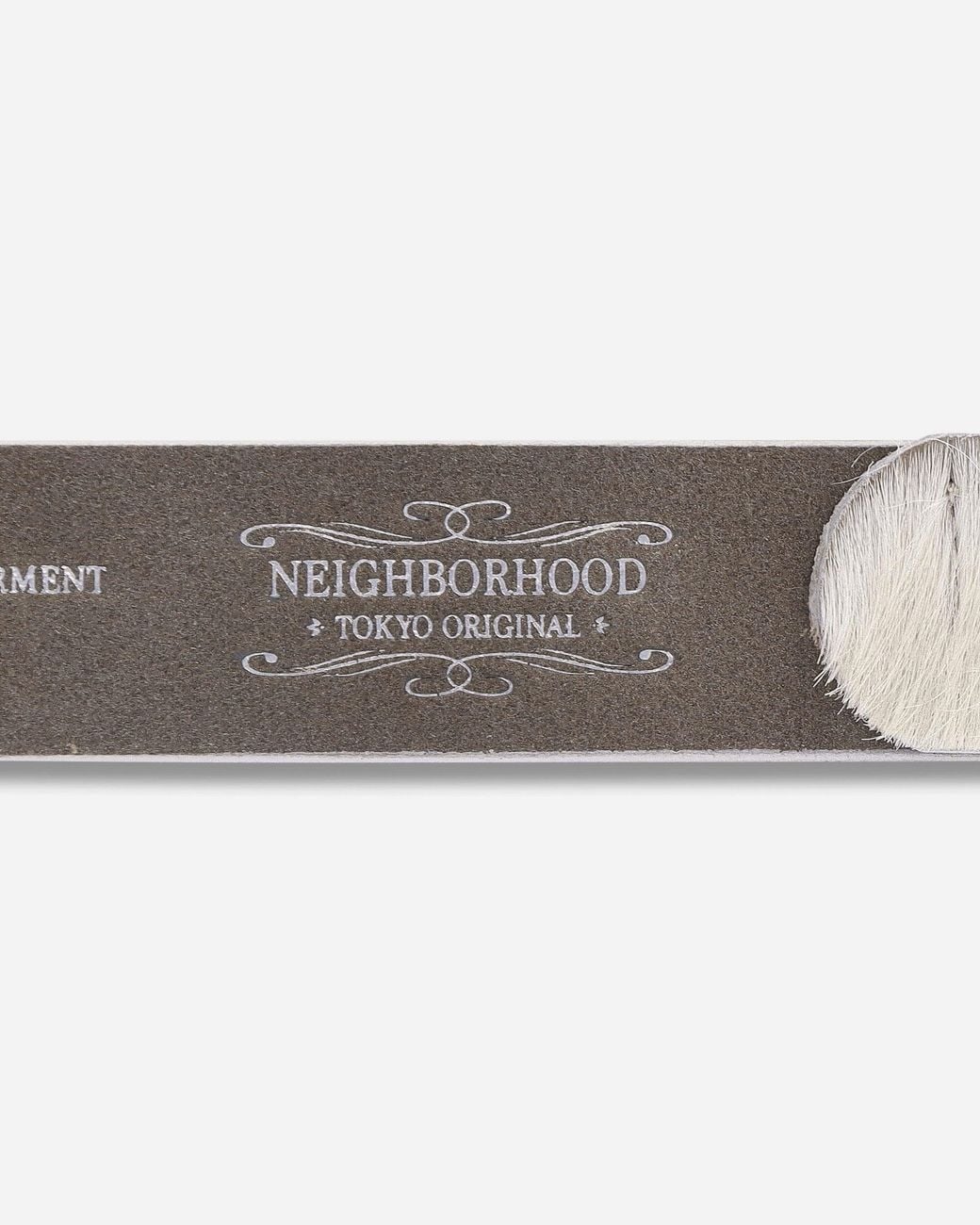 Neighborhood White Hair-on Leather Belt for men
