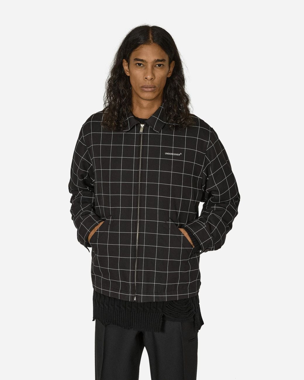 Undercover Black Grid Jacket for men