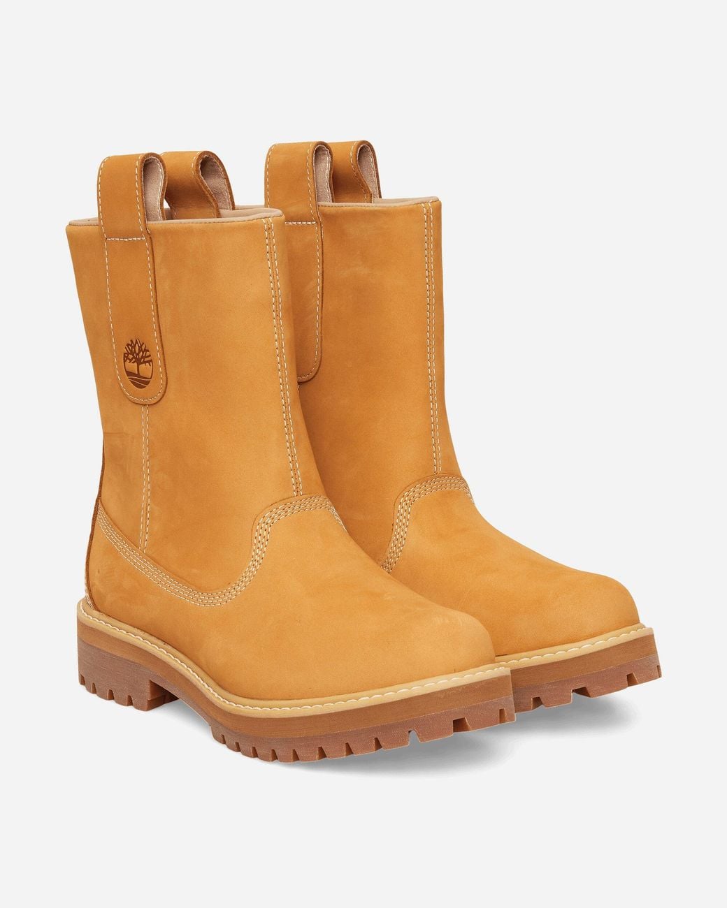 Timberland Orange Heritage Mid Pull-on Boots Wheat for men