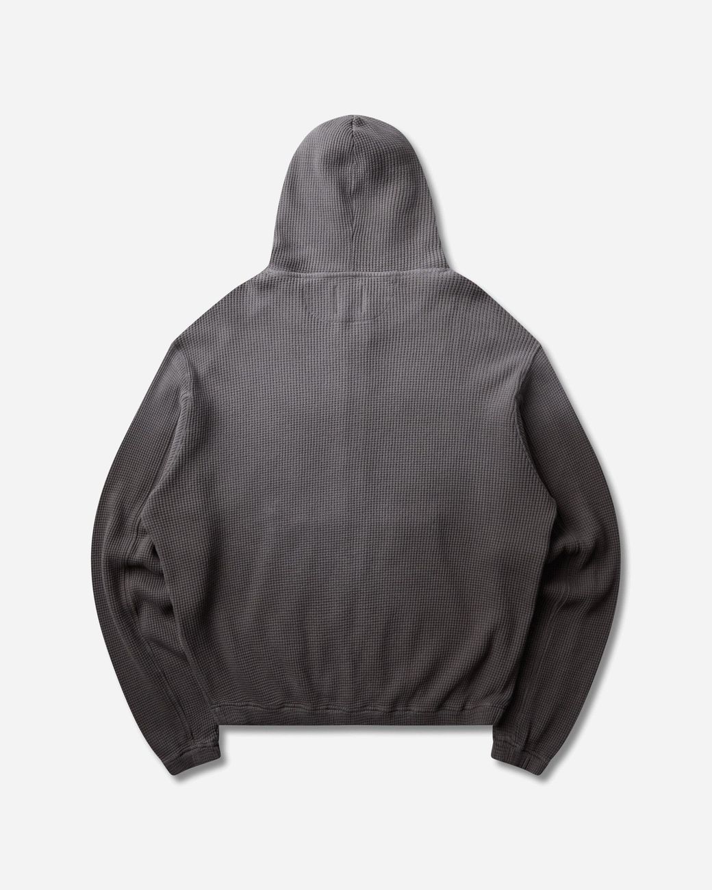 Roa Gray Bee Sun Faded Organic Waffle Zip-Up Hoodie Graphite for men