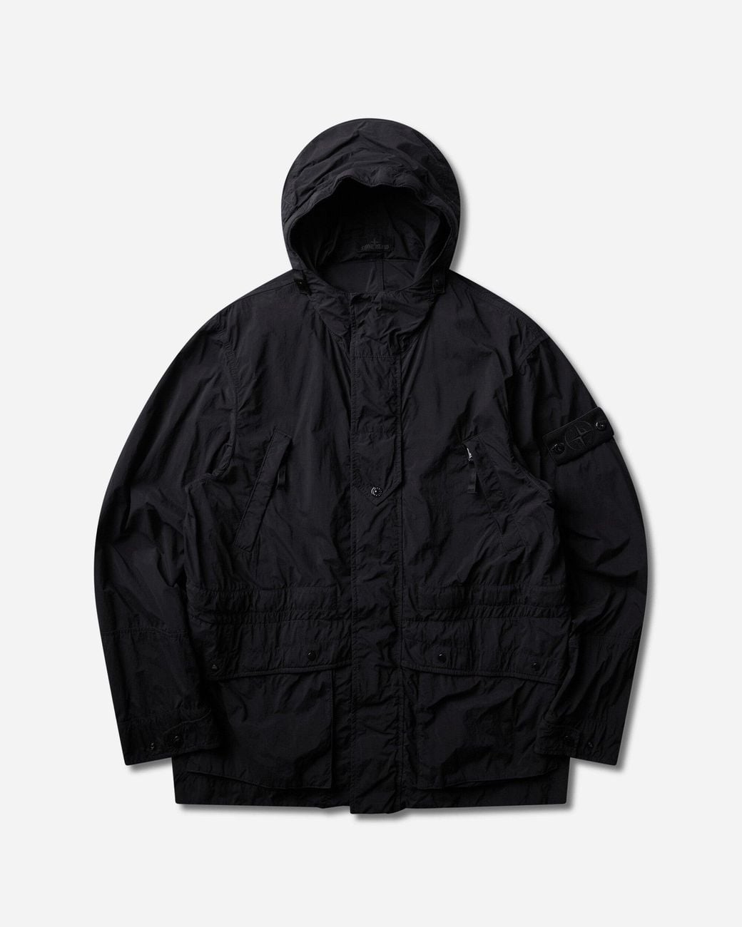 Stone Island Black Men S Ghost Nylon Smerigliato Short Parka for men