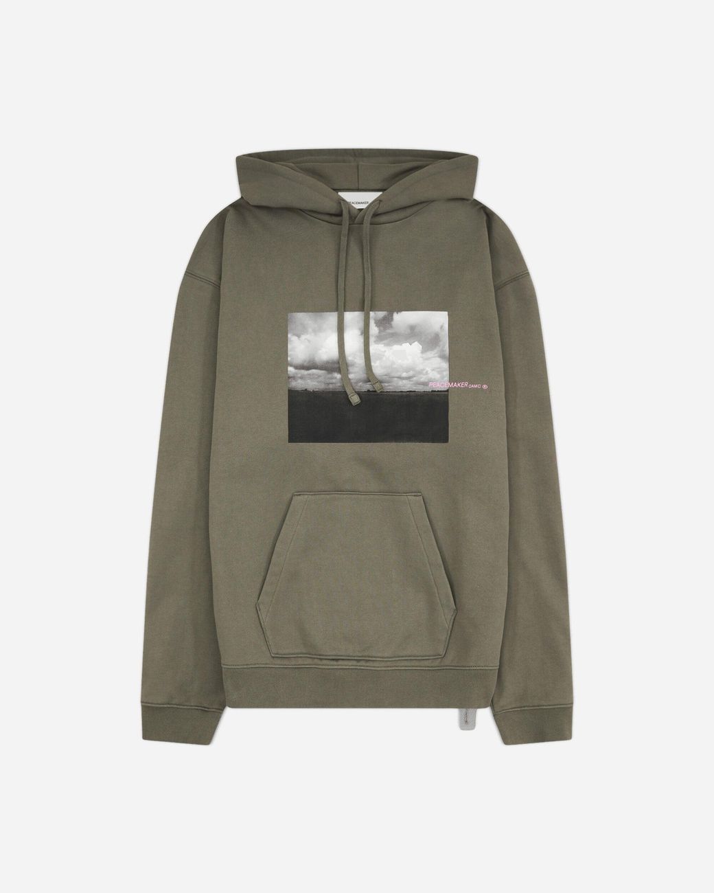Oamc Peacemaker Green Men S Star Print Loose Fit Hoodie for men