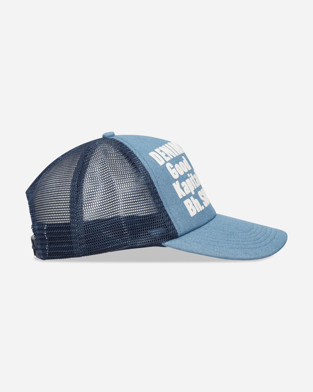 Kapital Blue Denim Repair Service Denim Track Cap for men