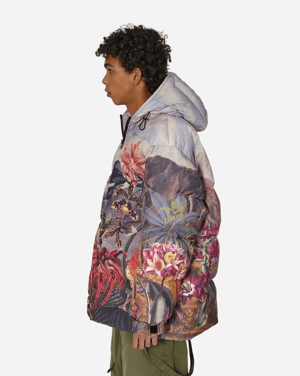 Dries Van Noten Botanical Landscape Puffer Jacket in Red for Men