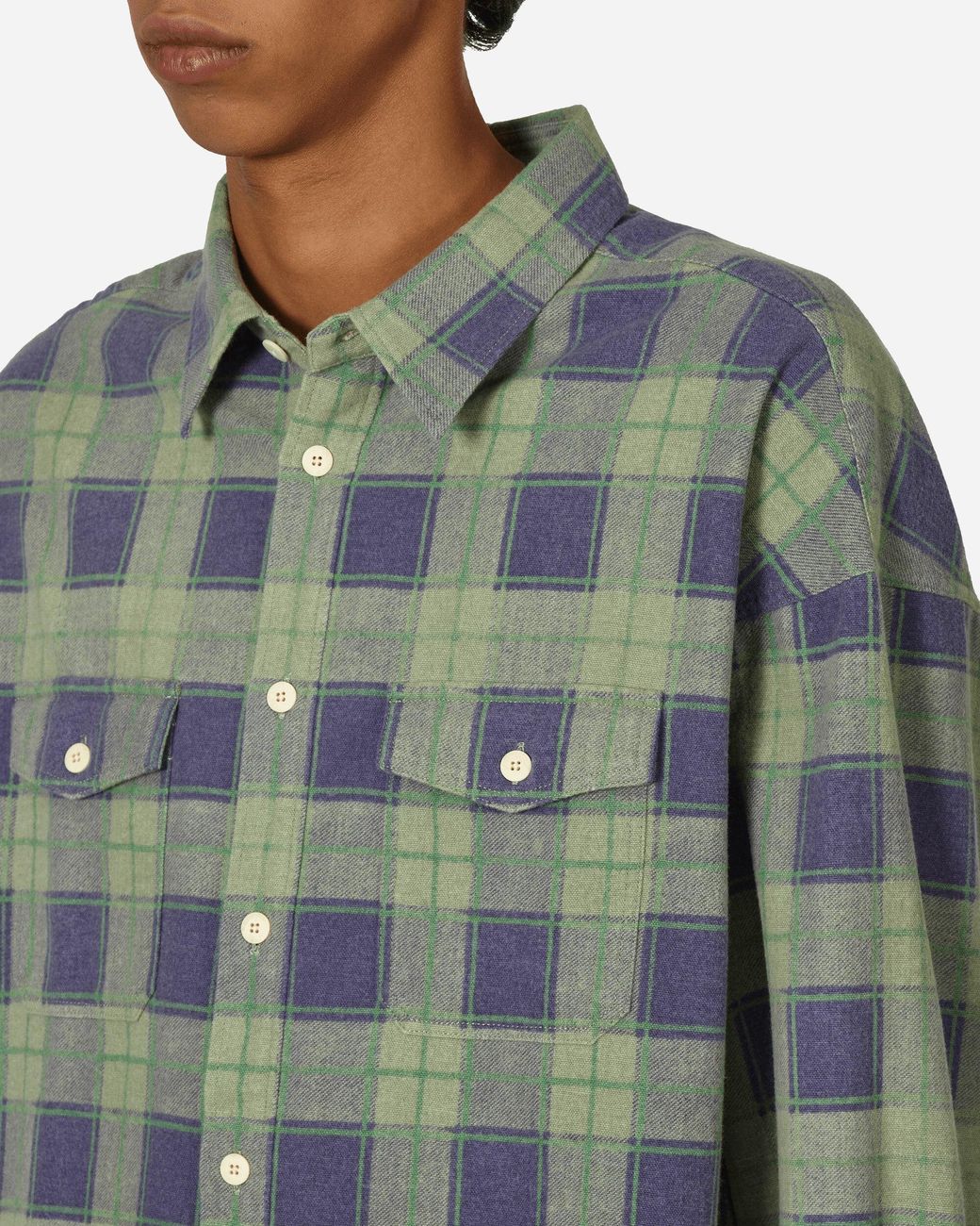 Norse Store | Shipping Worldwide - Visvim PIONEER KHADI CHECK L/S - BLUE
