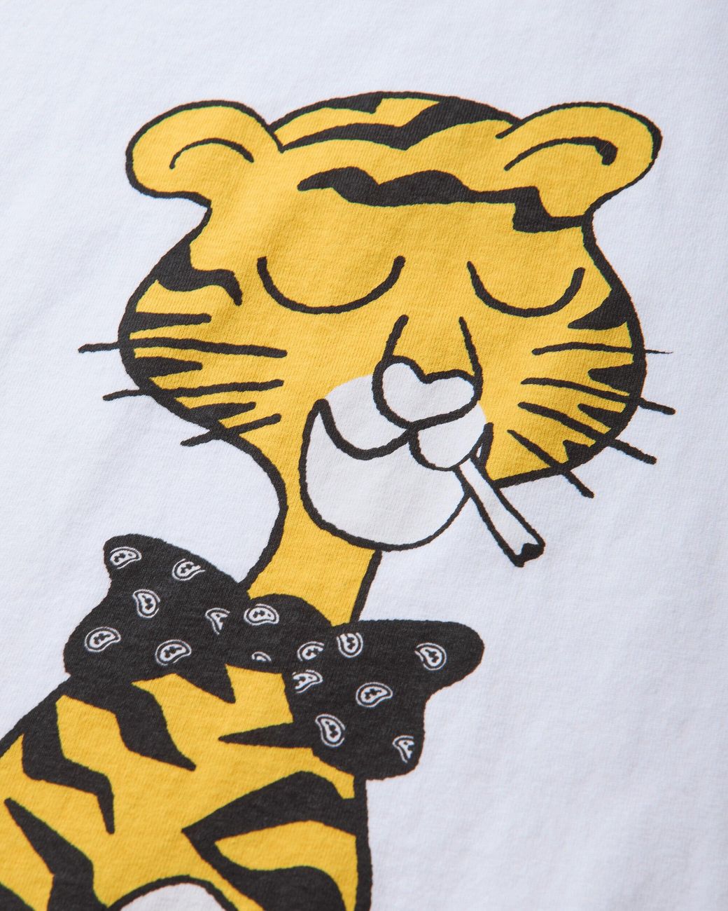 Aries White Smoking Tiger T-Shirt for men