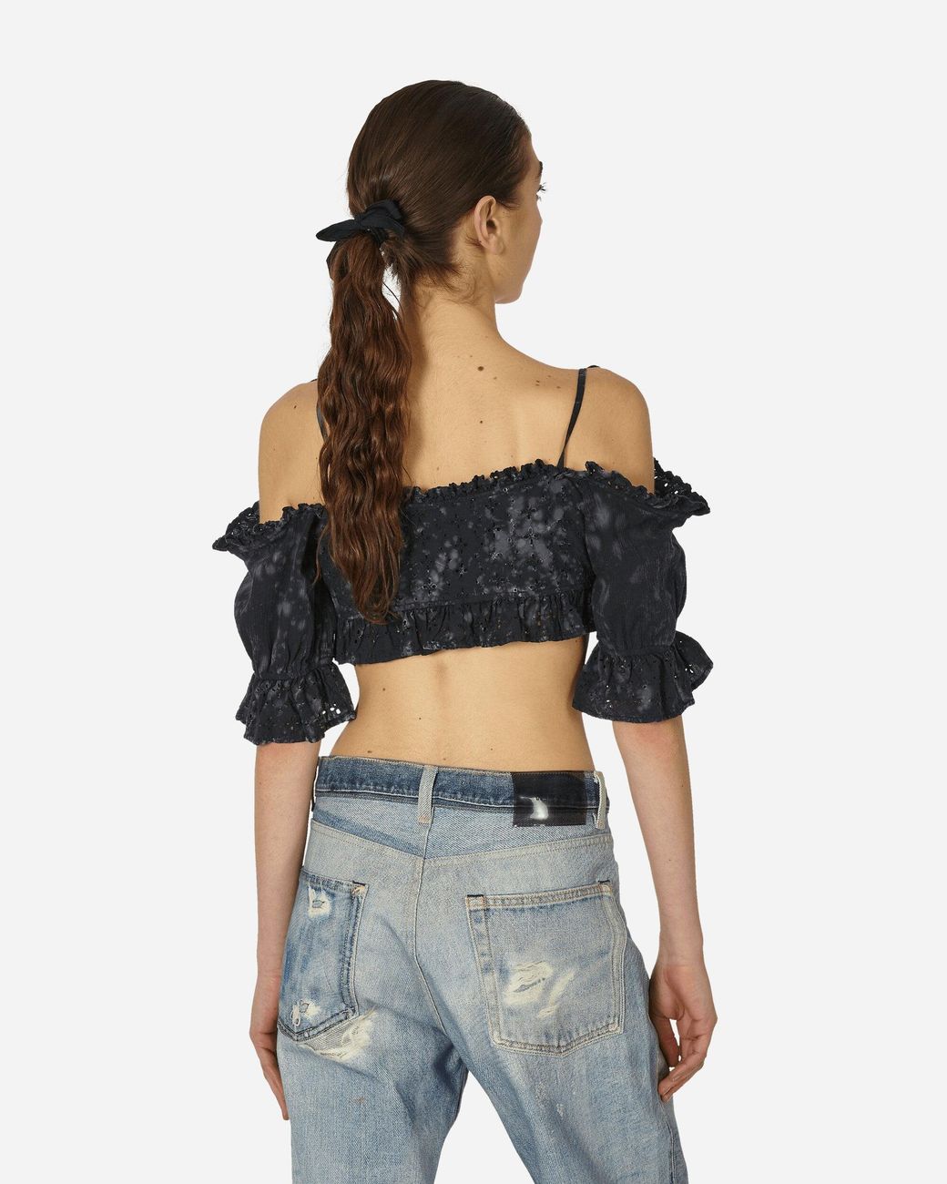 Guess Blue Dyed Sangallo Top Washed Out