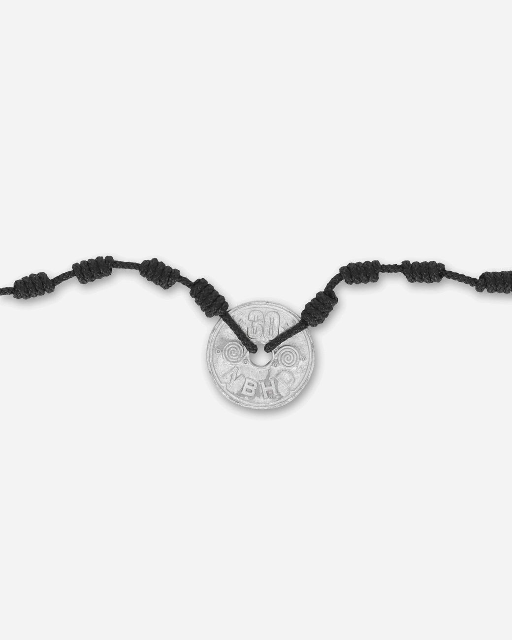 Neighborhood Metallic Cord Coin Necklace for men