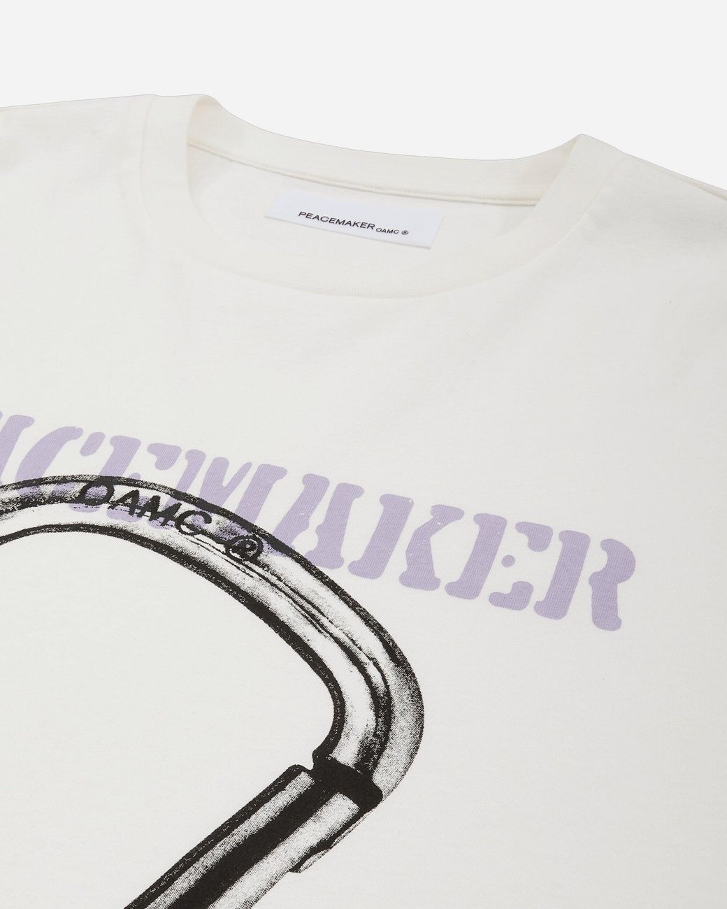 Oamc Peacemaker White Men S Carabinier Print Loose Fit T-shirt for men