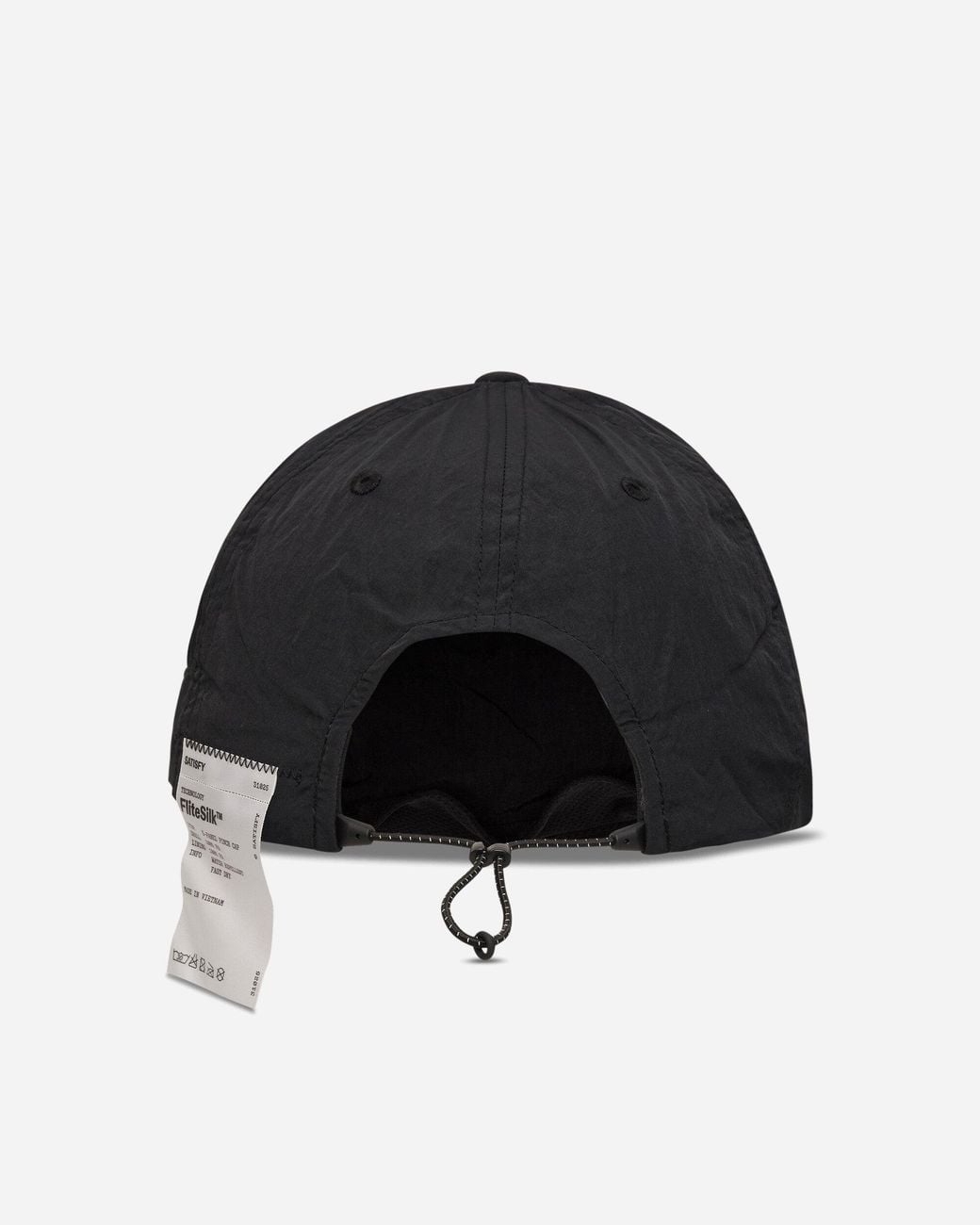 Satisfy Black Flitesilk 5‑Panel Pinch Cap Matte for men