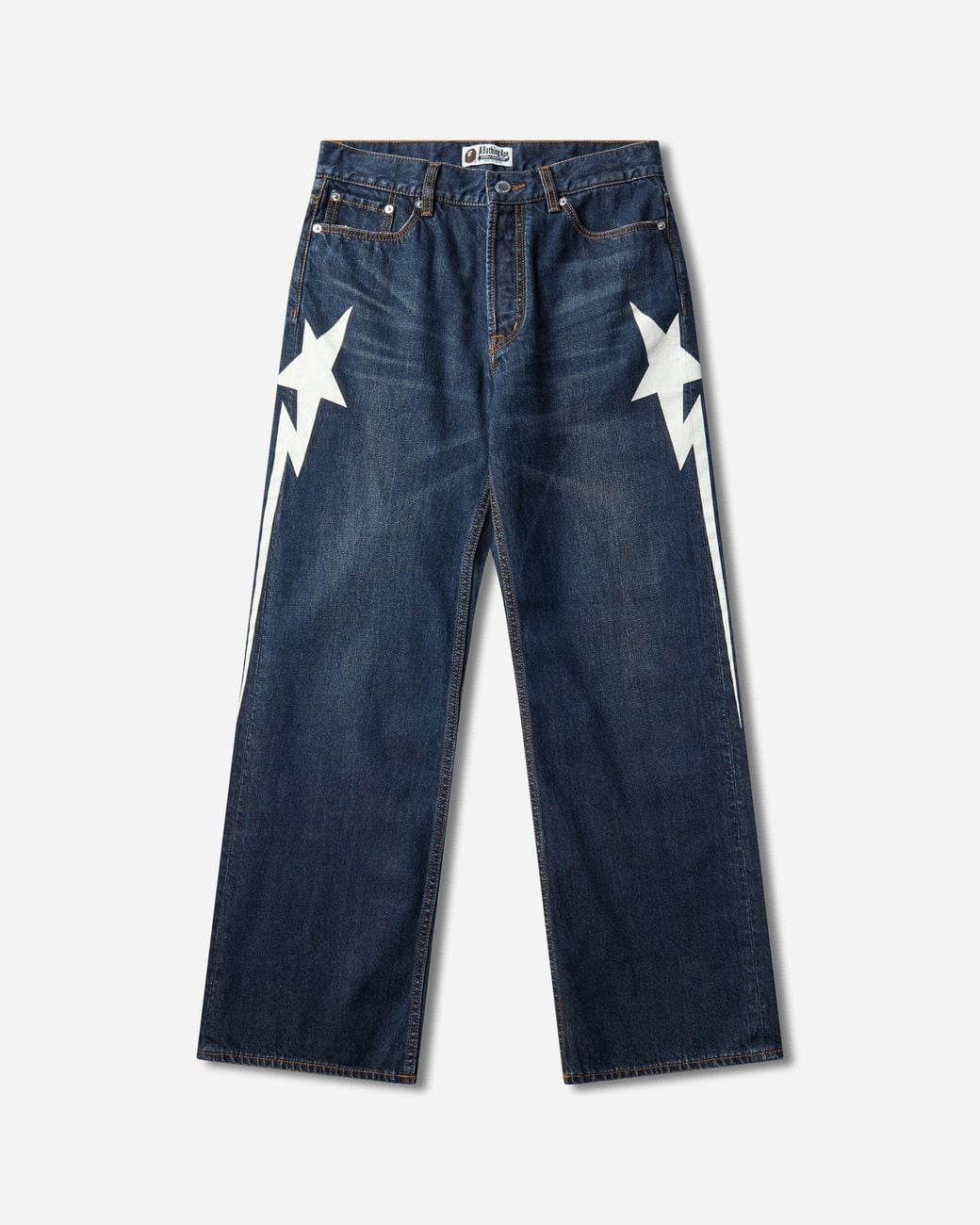 A Bathing Ape Blue S Sta Selvedge Denim Pants for men