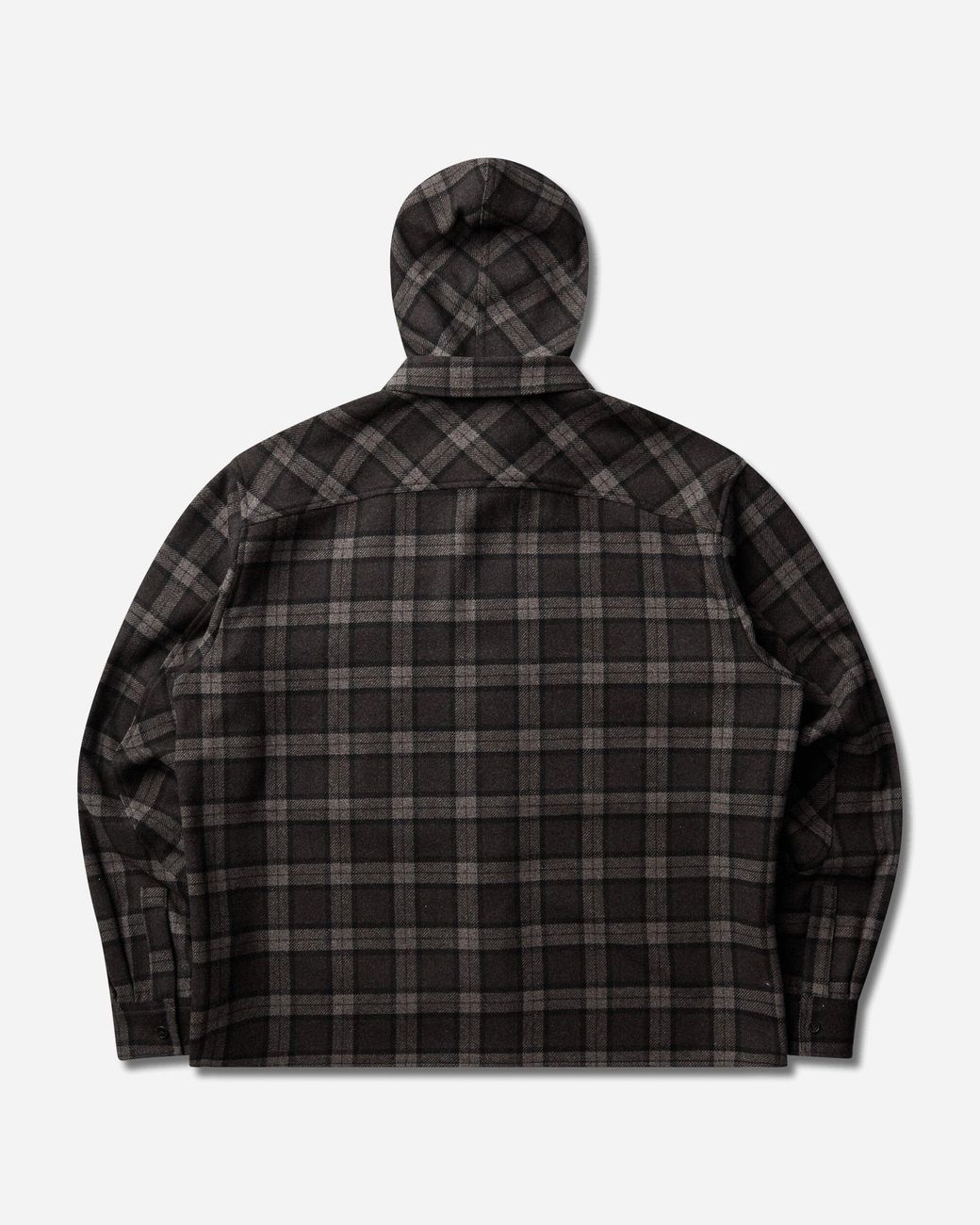 Roa Black Logger Wool Check Long Sleeve Shirt Anthracite for men