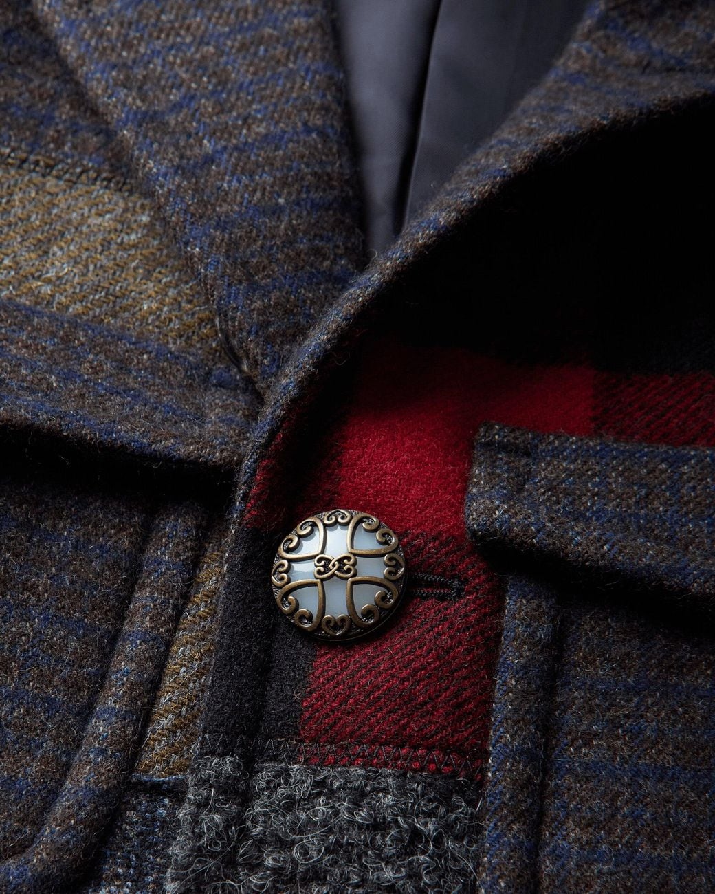 Junya Watanabe S Mixed Tweed Patchwork Hunting Jacket Sax in Black for ...