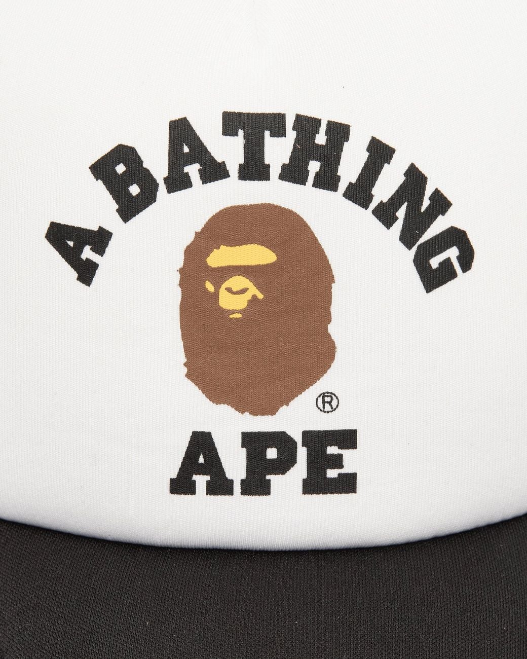 A Bathing Ape White College Mesh Cap for men