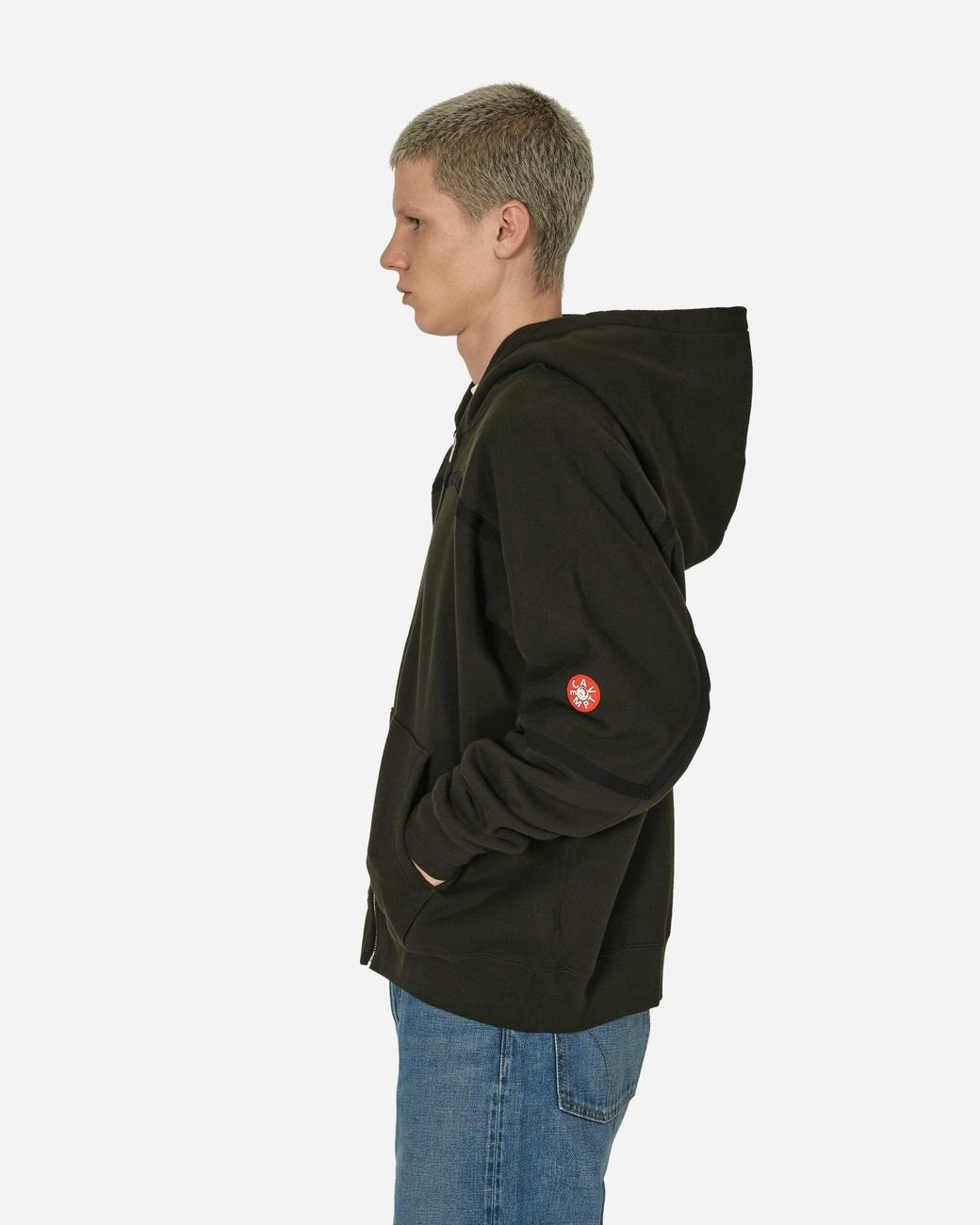 Cav Empt Taped Cut Zip Heavy Hooded Sweatshirt in Black for Men | Lyst