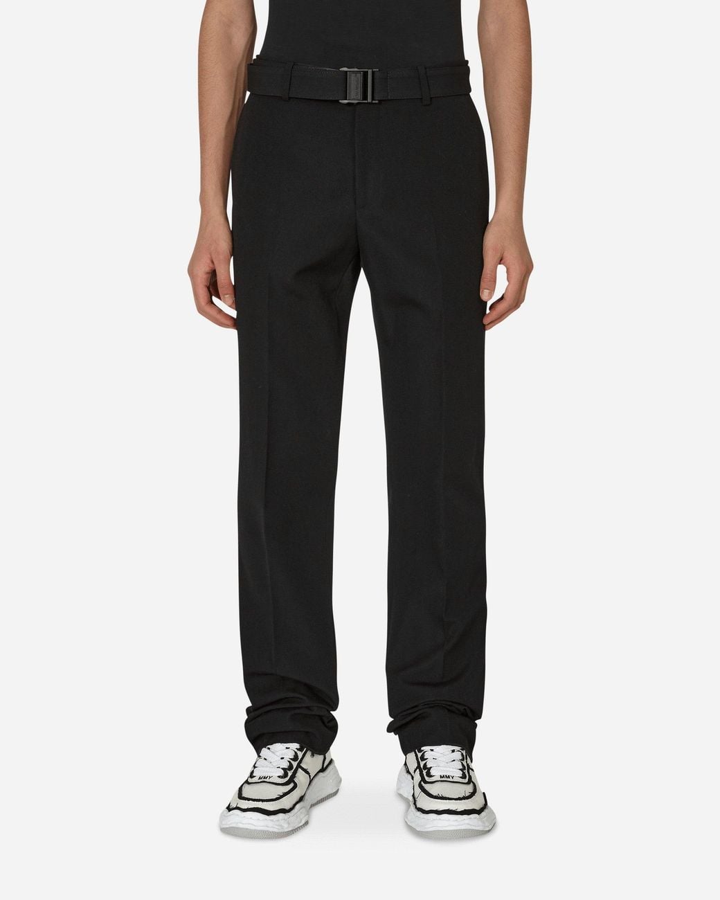 Off-White c/o Virgil Abloh Black Buckle Dry Wool Slim Pants for men