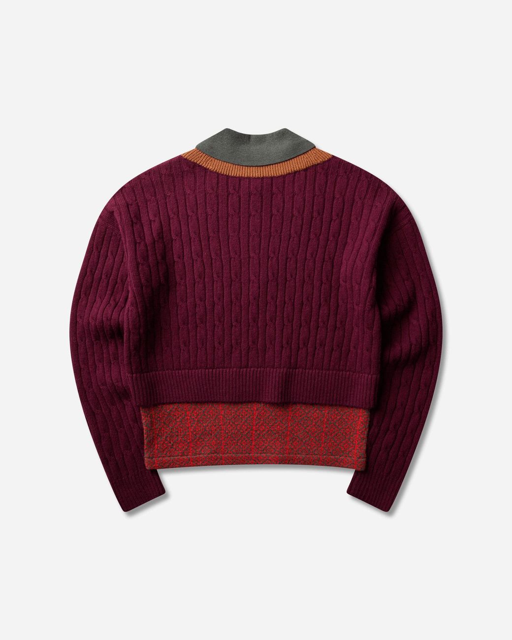 Dries Van Noten S Layered Wool Sweater Bordeaux for men