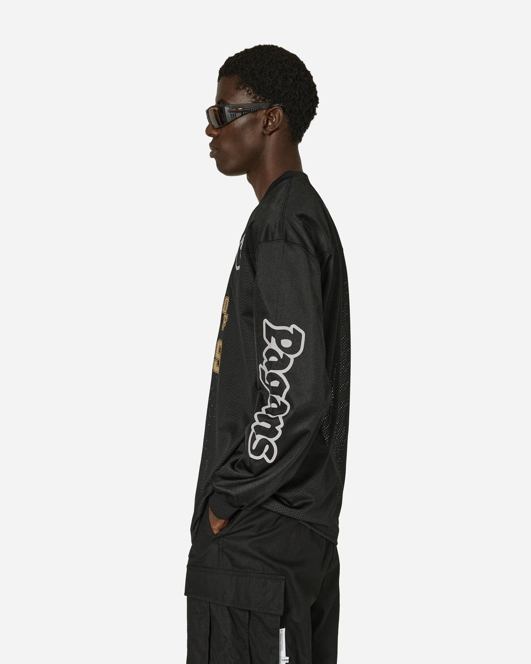 Aries Cult Leader Airtex Longsleeve T-Shirt in Black for Men